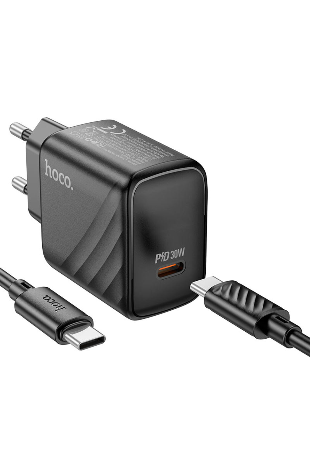 REDz Accessories-Set încărcător pentru iPhone 15/16 și Android, adaptor Hoco cs22a tip-c cablu 1m, pd30w, negru 5