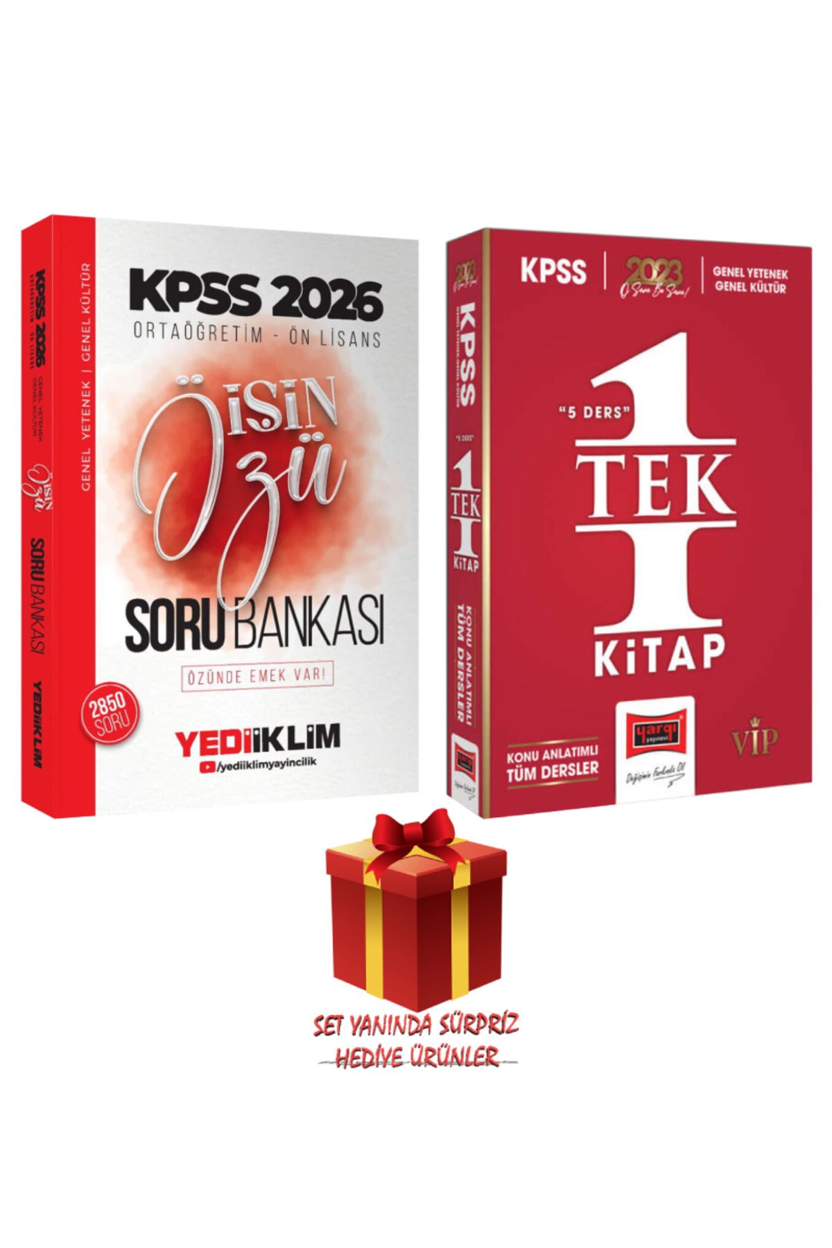 Yediiklim Yayınları 2026 KPSS Ortaöğretim Ön Lisans İşin Özü Soru Bankası+ Yargı 5Ders 1Tek Kitap Konu Anlatımlı+ Hediye