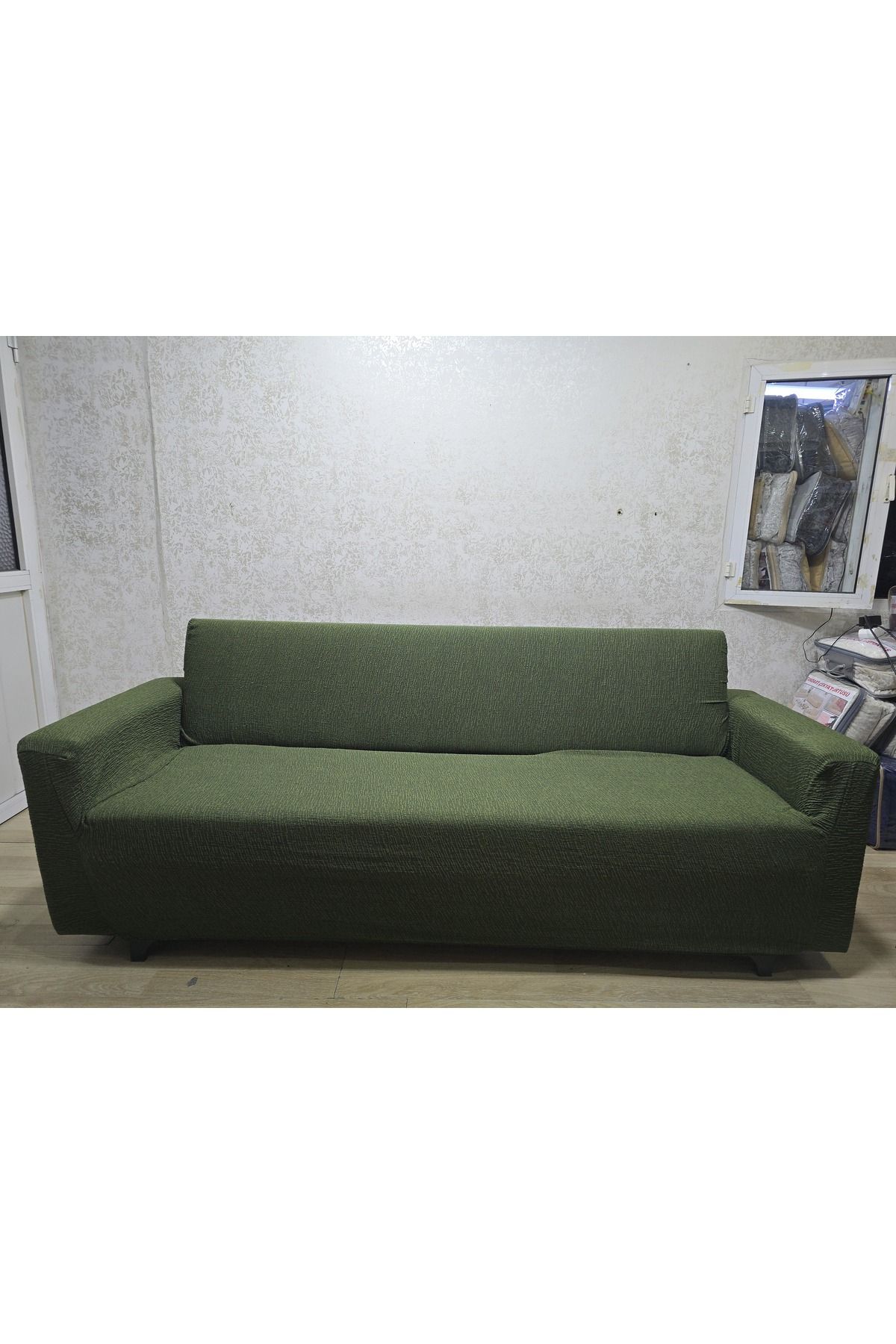 Rişte Home A Kaliteli Jakarlı Yarı Kaplama 3 3 1 1 Çubuk Desen Lastikli Kanepe,koltuk Örtüsü, Kılıfı Takımı