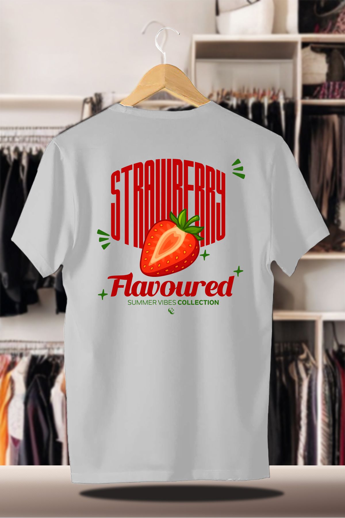 SELF CONTROL Pamuklu Oversize Baskılı 3 İplik Şardonlu Beyaz T-Shirt | Summer Yaz Karpuz Flavoured