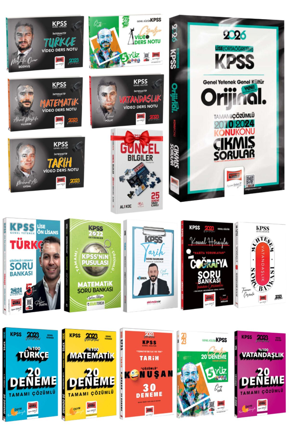 Yargı Yayınları 2026 KPSS Lise-Ortaöğretim Çıkmış Sorular+Türkçe Matematik Tarih Coğrafya Vatandaşlık Konu+SB+Deneme