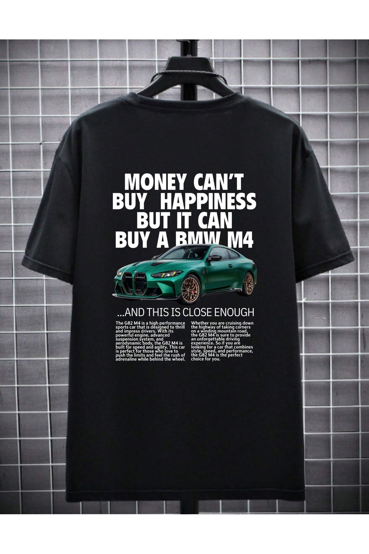 NEMESA Unısex Kadın/Erkek Baskılı Oversize Düşük Kol Bisiklet Yaka T-Shirt