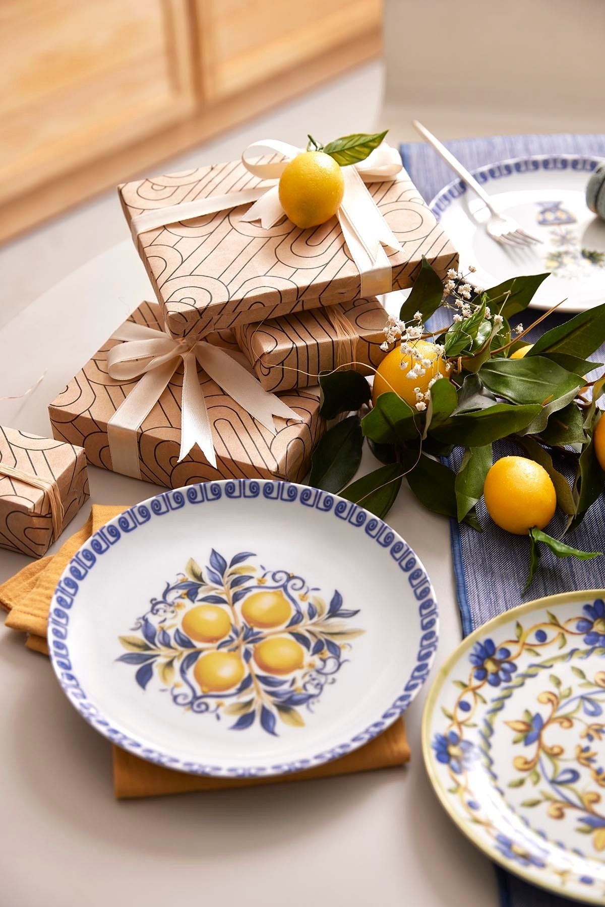 Kütahya Porselen Amalfi 4 Parça 21 Cm Pasta Tabağı