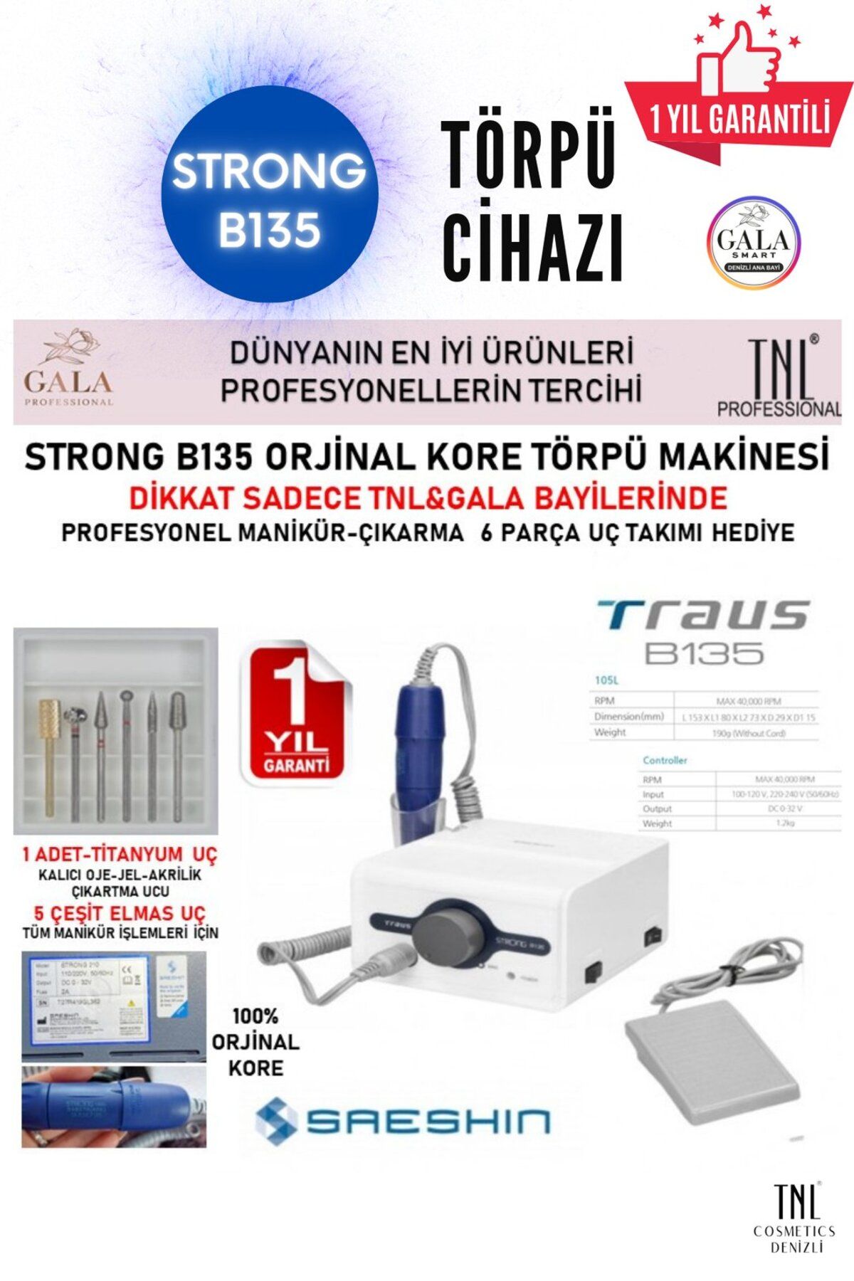 gala smart PROTEZ TIRNAK FREZE TÖRPÜ MAKİNESİ CİHAZI