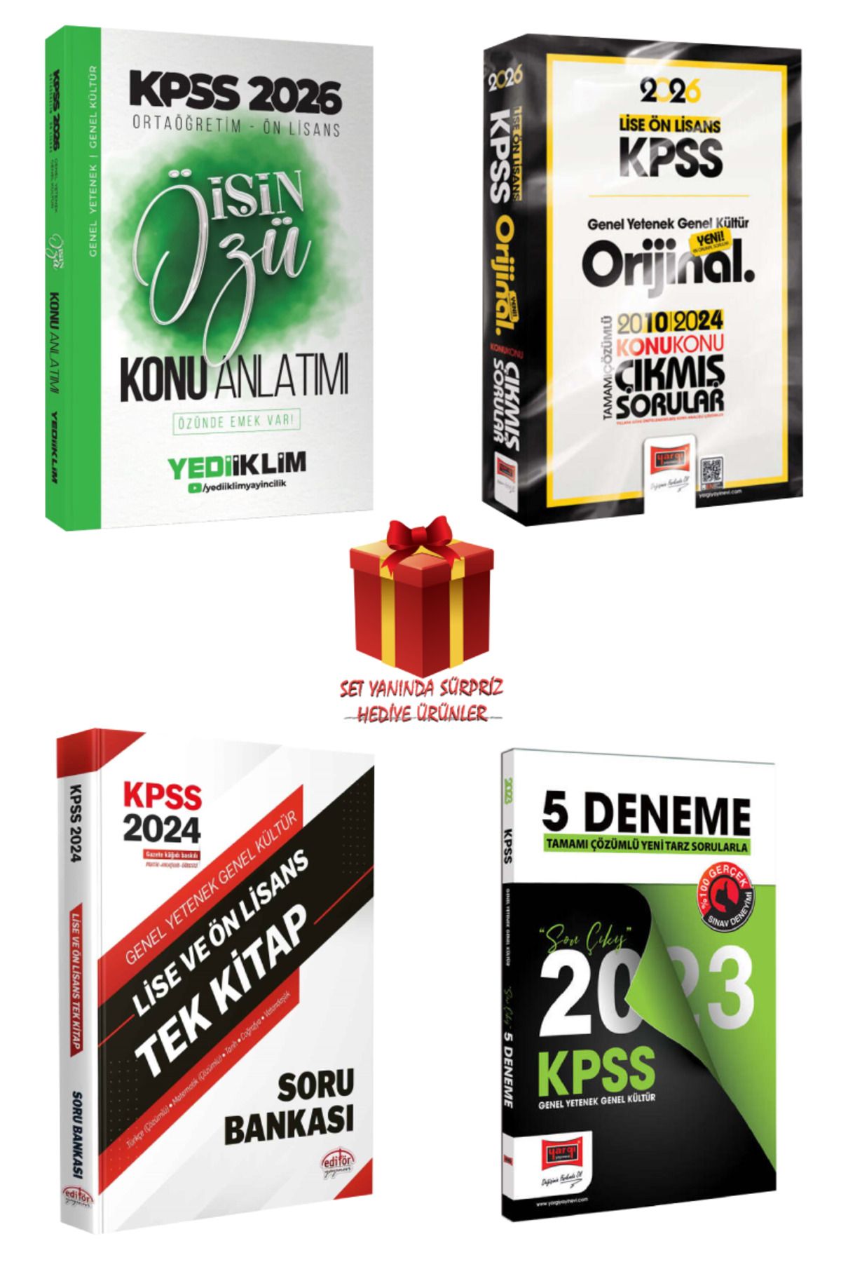Yediiklim Yayınları 2026 KPSS İşin Özü Konu Anlatımı+Yargı Orijinal 2010-2024 Konu Konu Çıkmış Sorular+Soru Banka+Deneme