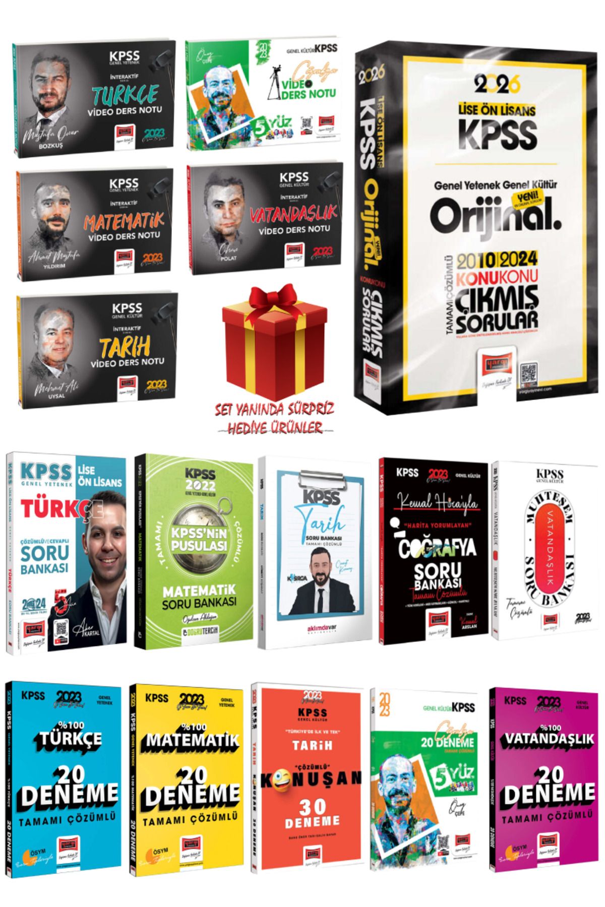 Yargı Yayınları 2026 KPSS Lise-Ön Lisans Çıkmış Sorular+Türkçe Matematik Tarih Coğrafya Vatandaşlık Konu+SB+Deneme