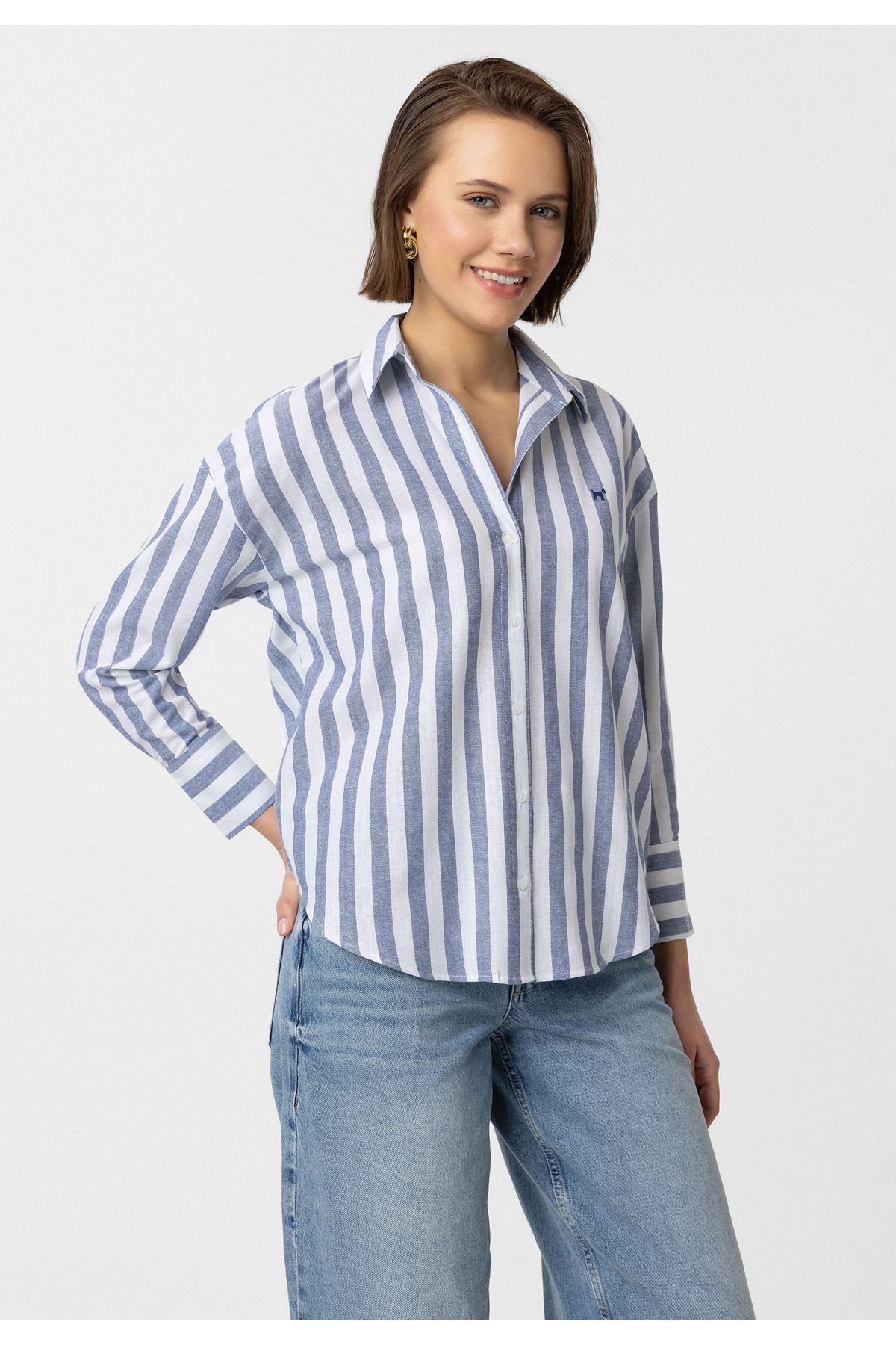 Williot Carisa Kadın Oversize Çizgili Gömlek
