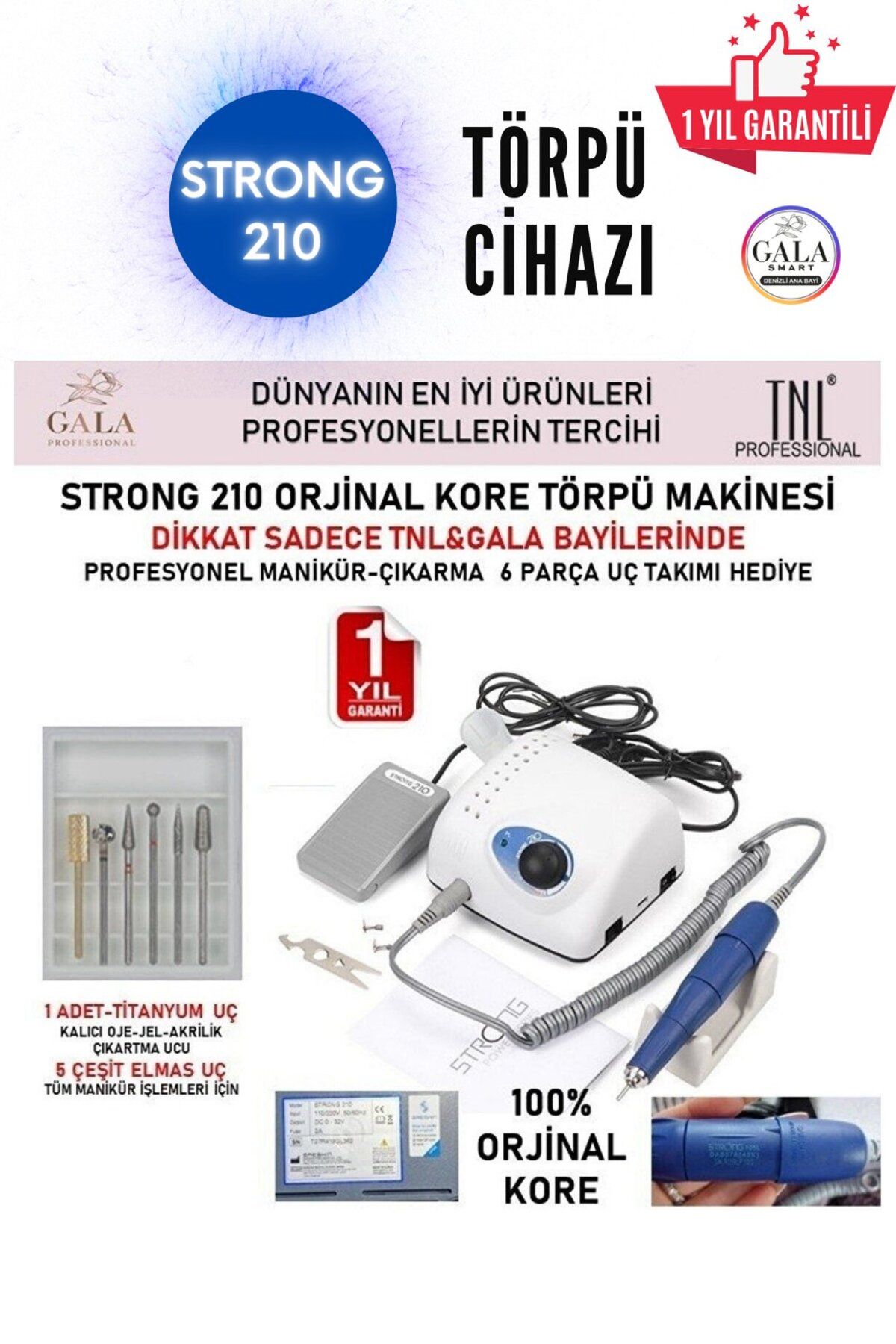 gala smart PROTEZ TIRNAK FREZE TÖRPÜ MAKİNESİ CİHAZI