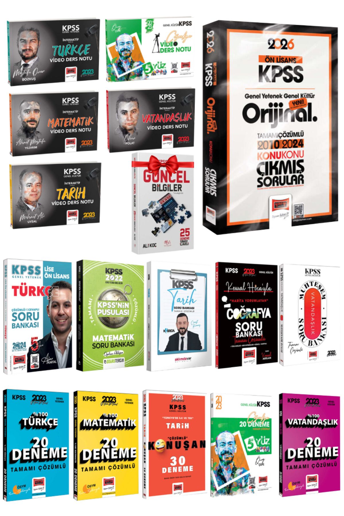 Yargı Yayınları 2026 KPSS Ön Lisans Çıkmış Sorular+Türkçe Matematik Tarih Coğrafya Vatandaşlık Konu+Soru B.+Deneme