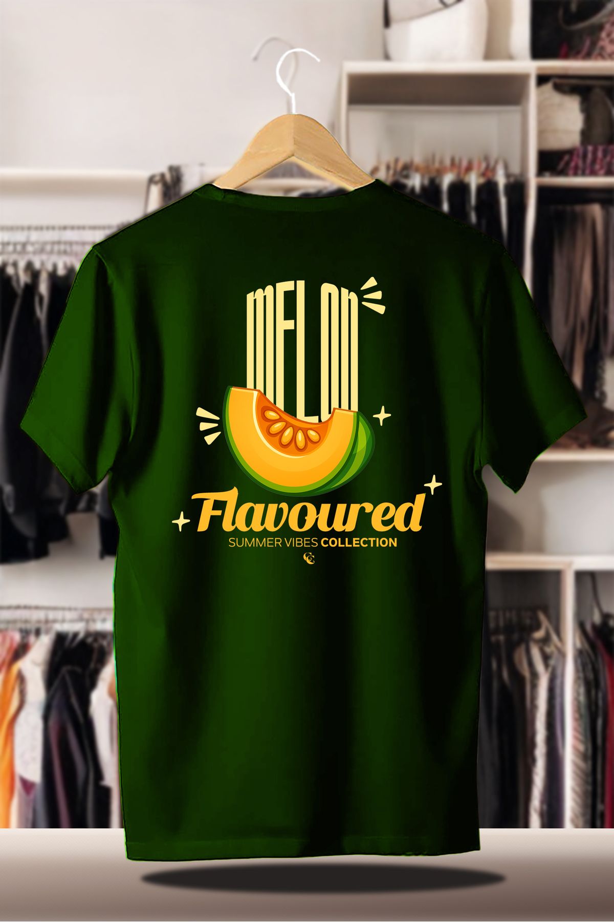 C&C OKULCUNUZ Pamuklu Oversize Baskılı 3 İplik Şardonlu Nefti T-Shirt | Summer Yaz Melon Kavun Flavoured