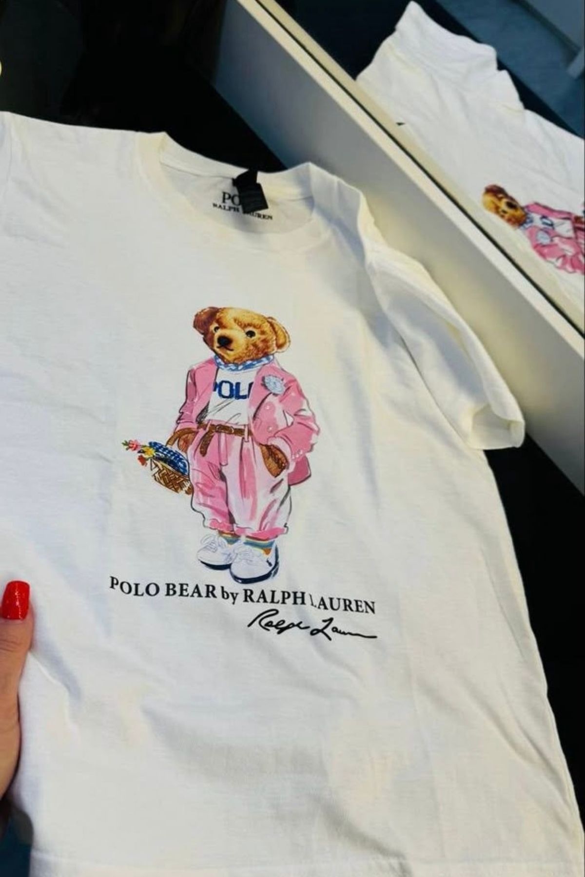 Aesthia Beyaz Unisex Pink Teddy Bear Kemer Boy Bluz