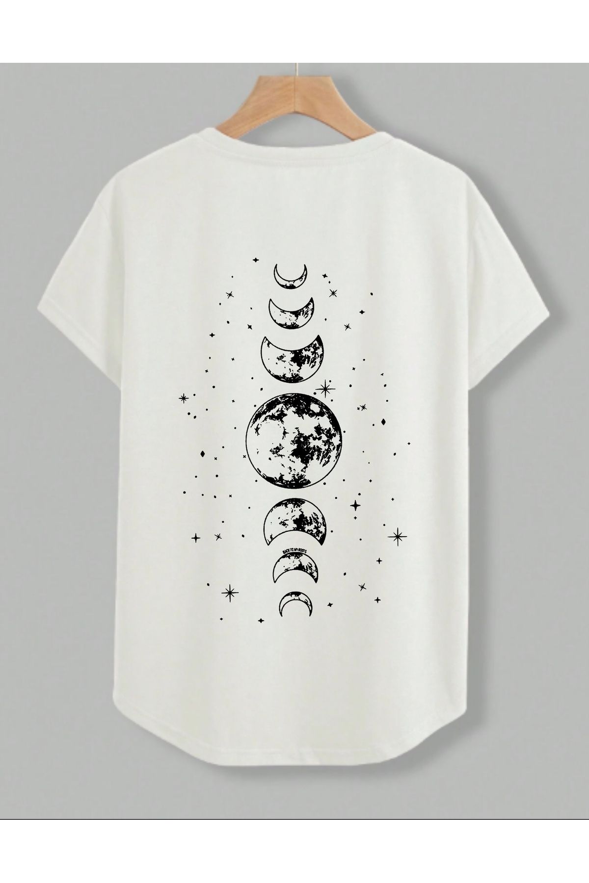 NEMESA Unısex Kadın/Erkek Baskılı Oversize Düşük Kol Bisiklet Yaka T-Shirt