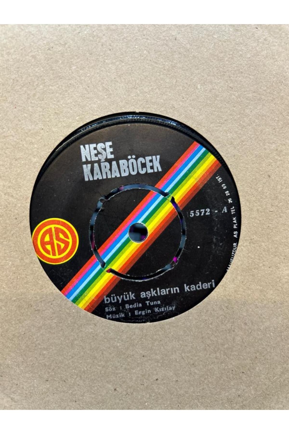 Kadıköy Plak Kulübü Neşe Karaböcek ‎– Büyük Aşkların Kaderi / Artık Gel Ne Olur 1970LER BASKI 45LİK