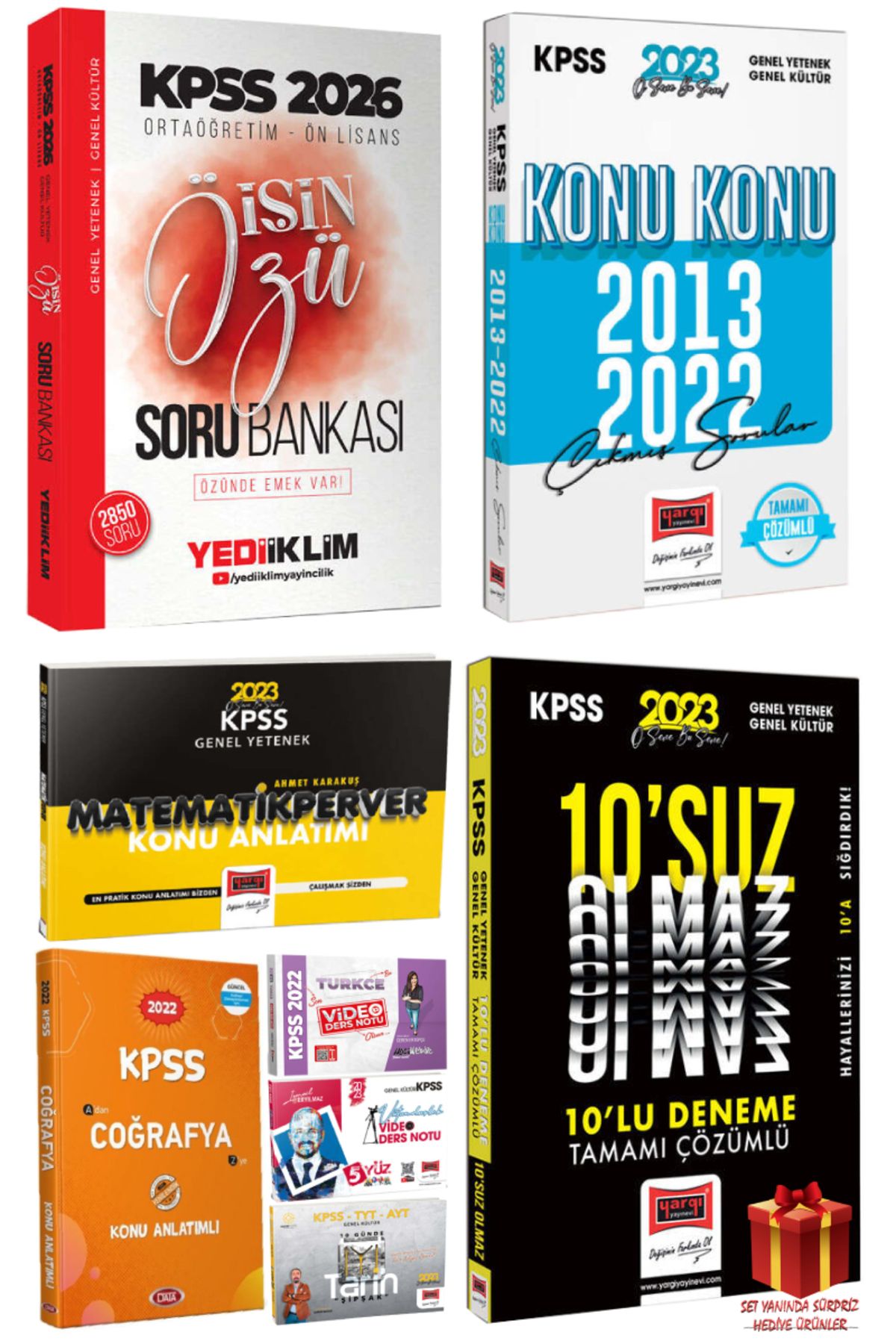 Yediiklim Yayınları 2026 Yediiklim KPSS Ortaöğretim Ön Lisans Soru Bankası+KPSS Çıkmış Sorular+Konu Anlatımlar+Deneme