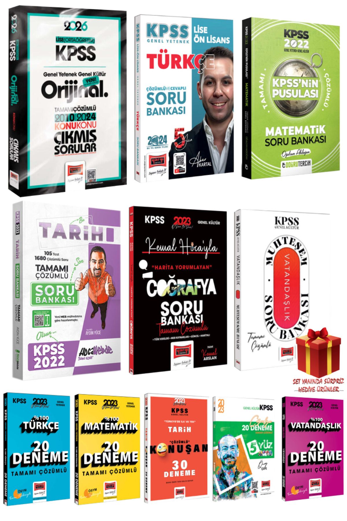Yargı Yayınları 2026 KPSS Lise-Ortaöğretim Çıkmış Sorular+Türkçe Matematik Tarih Coğrafya Vatandaşlık SB+Deneme