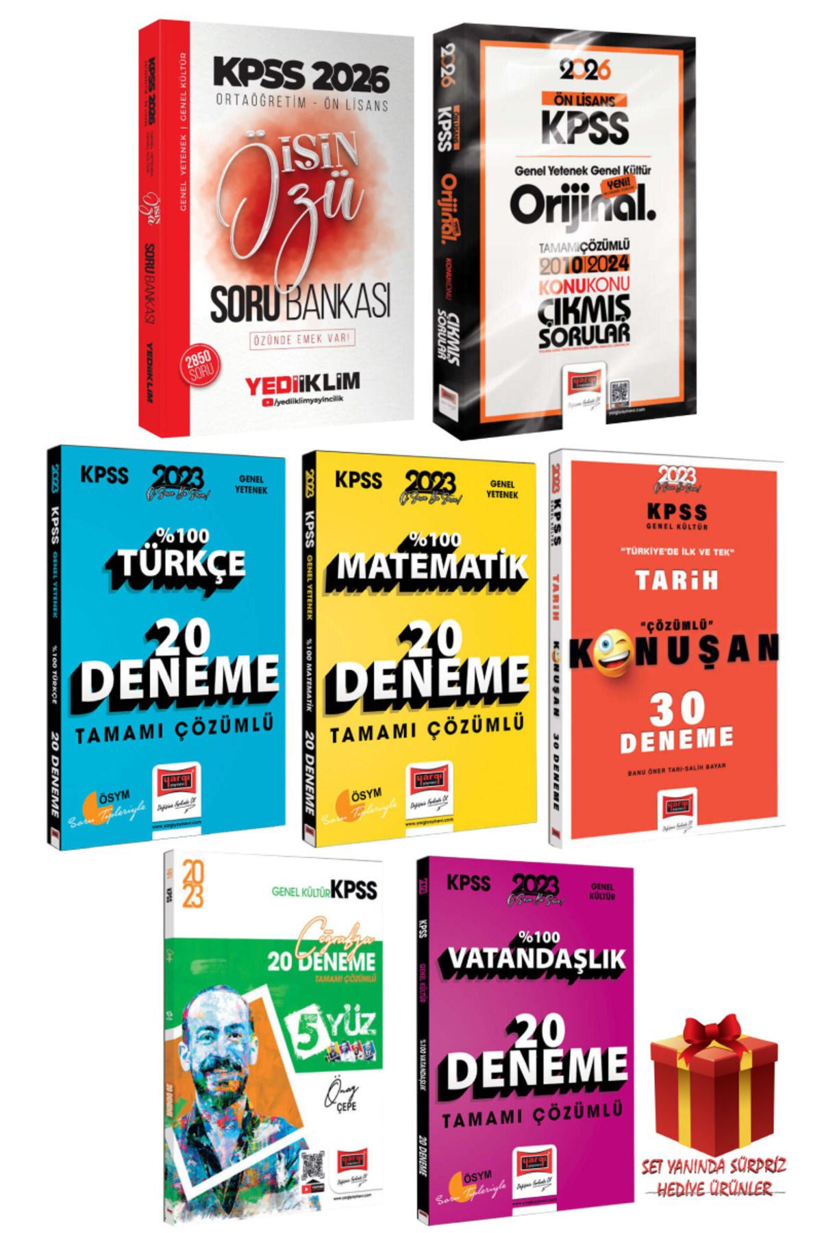 Yediiklim Yayınları 2026 Kpss Ortaöğretim-ön Lisans Işin Özü Soru Bankası Ön Lisans Çıkmış Sorular Deneme Seti Hediye