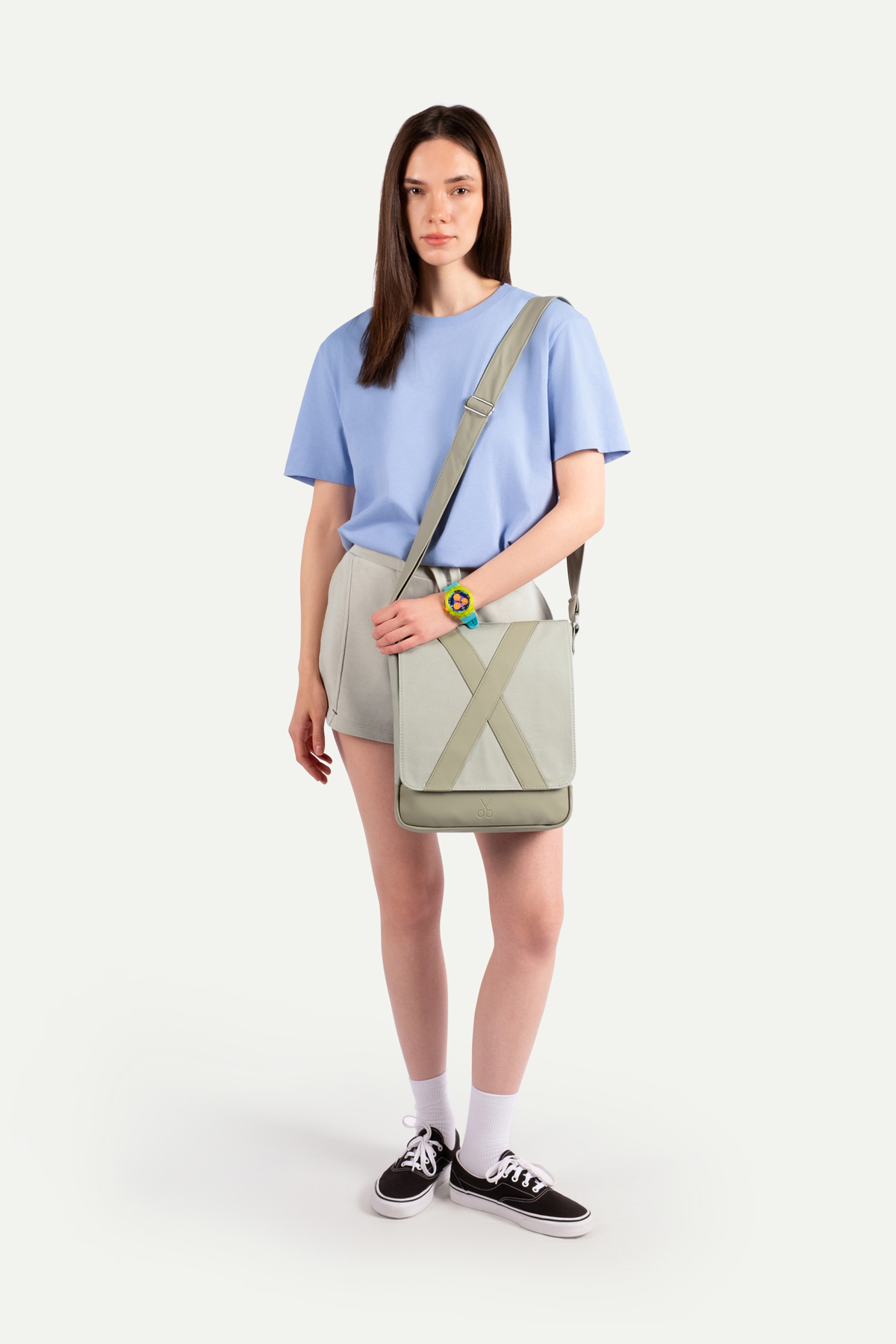 KAFT  Unisex Dikey Postacı Çantası - Methone - Concrete - Görsel 5