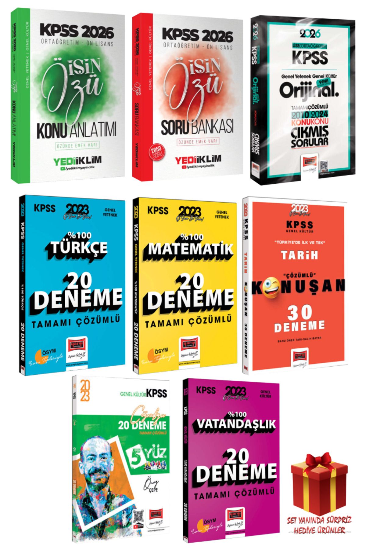 Yediiklim Yayınları 2026 KPSS Ortaöğretim-Ön Lisans İşin Özü Konu Anlatımı+Soru Bankası+Çıkmış Sorular+Deneme Seti