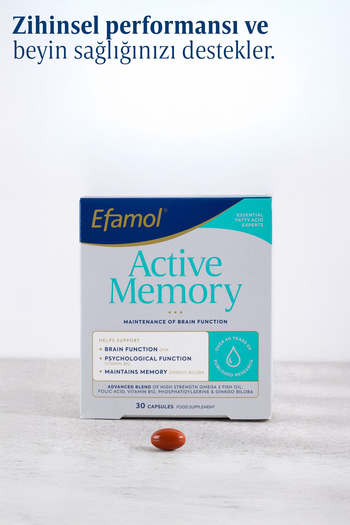 Efamol Active Memory Beyin Fonksiyon Hafıza Desteği Omega-3 Dha 30 Kapsül