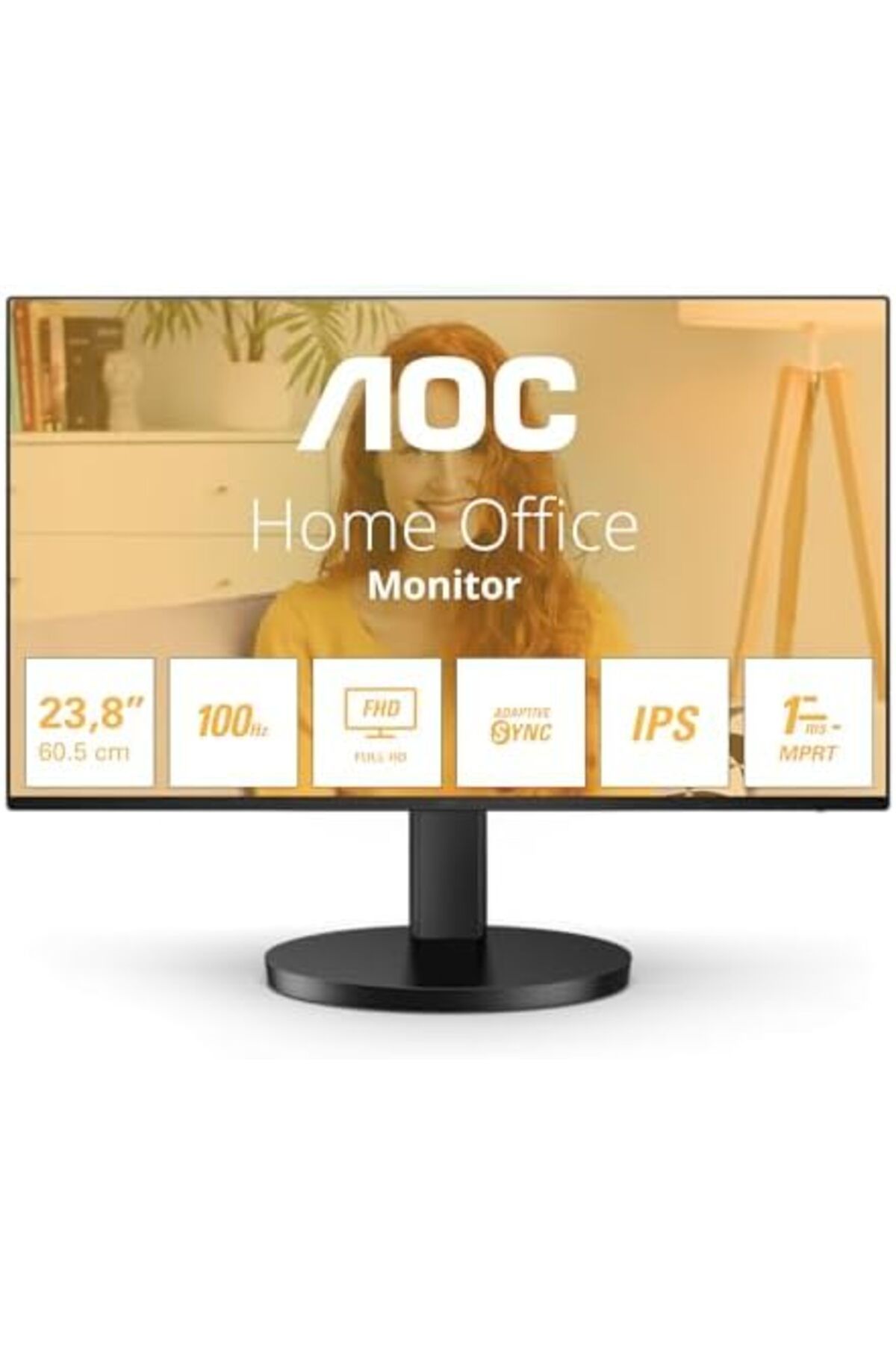Aoc-FHD Monitor 24B3HA2-24 Inch, IPS, 100Hz, 1ms, Ultra-Narrow Frame, Flicker-Free, Adaptive Sync (1 4
