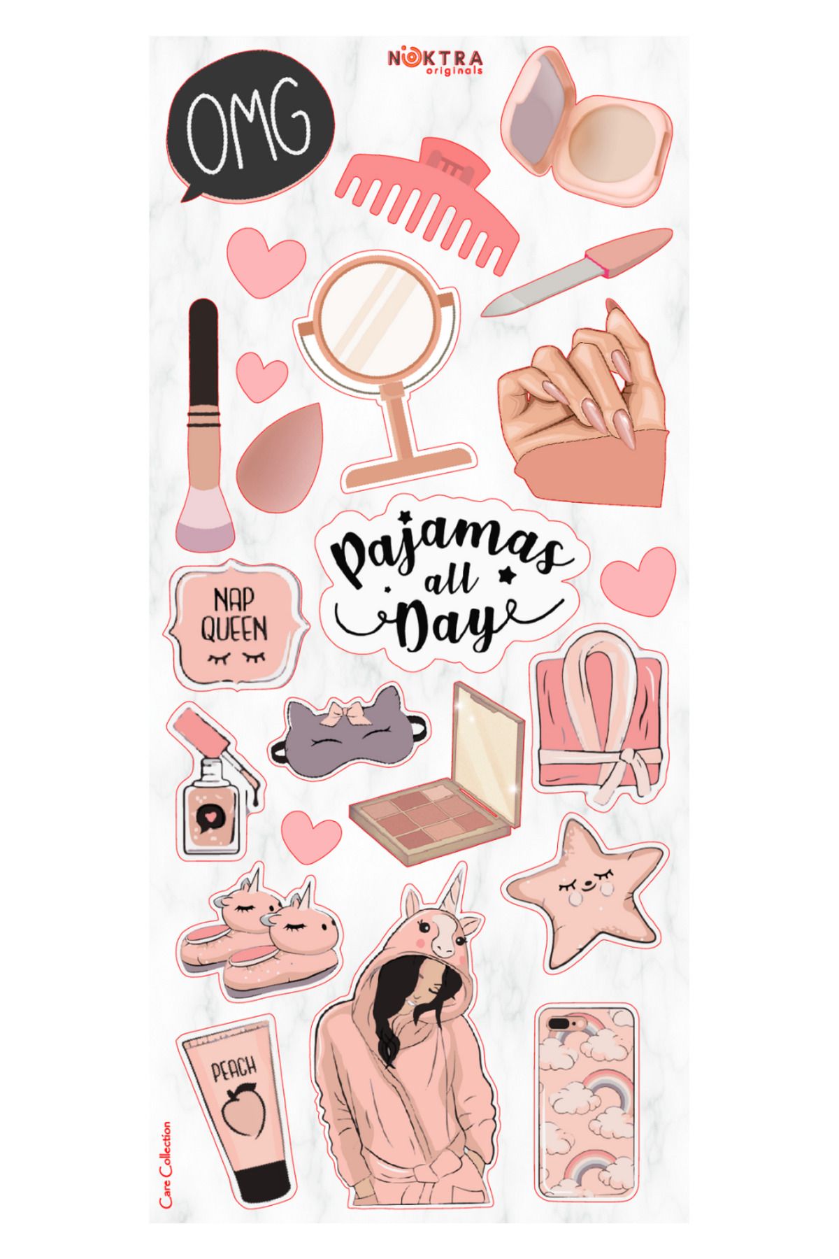 Home Noktra Originals Beauty Sticker Seti - Laptop, Telefon, Defter ve Günlükler için ideal (11X24 Cm)