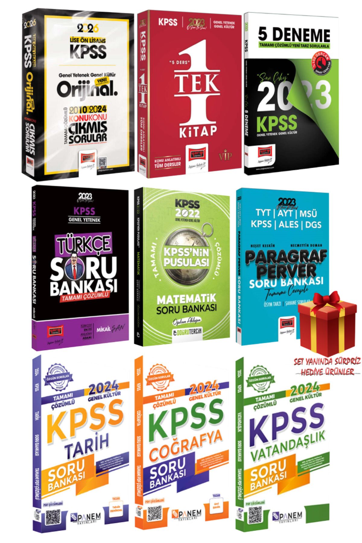 Yargı Yayınları 2026KPSS Lise Ön Lisans Orijinal 2010-2024 Konu Konu Çıkmış Sorular+Tek Kitap Konu+Panem Soru+Deneme