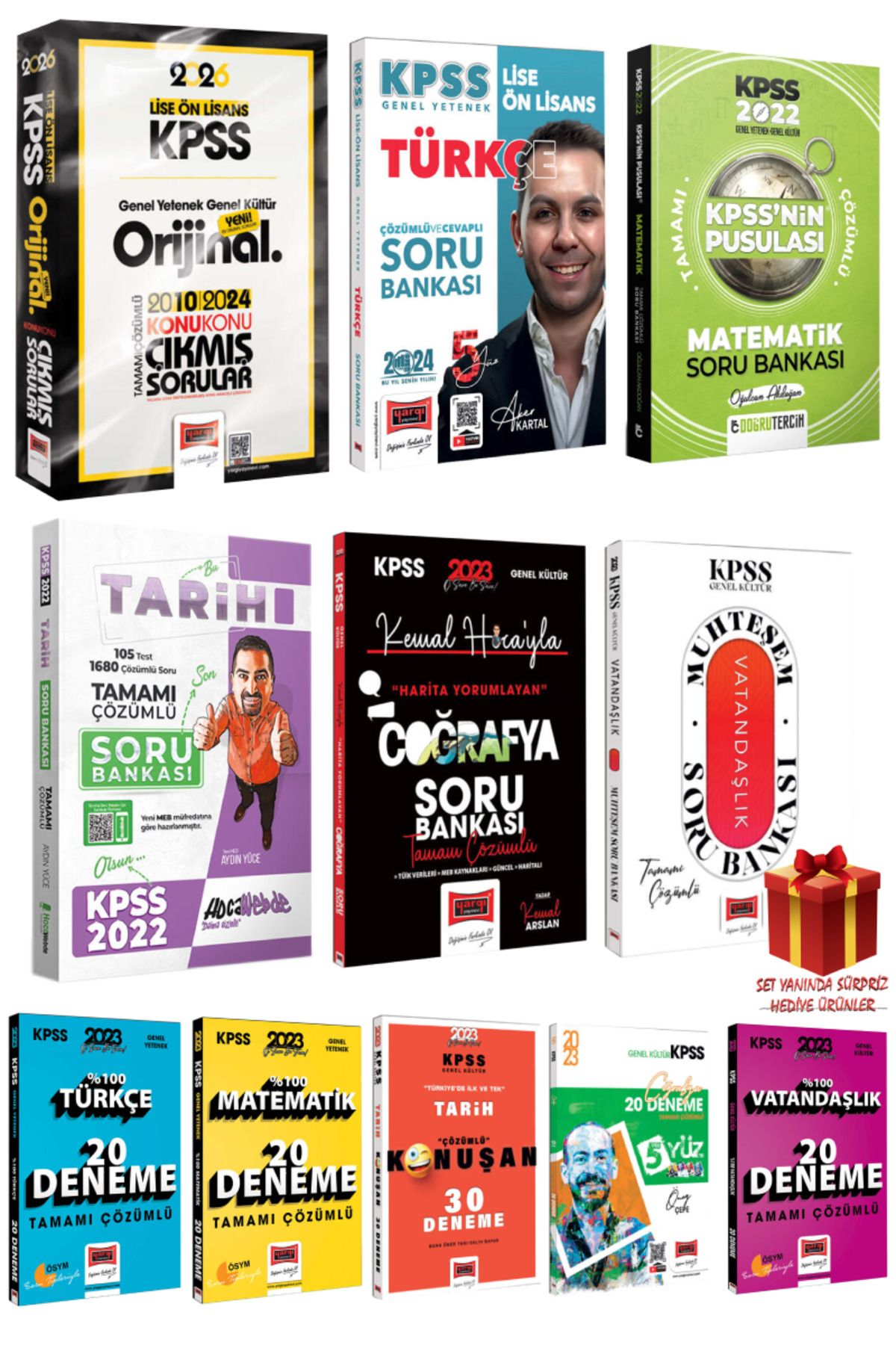 Yargı Yayınları 2026KPSS Lise-Ön Lisans Çıkmış Sorular 2010-24+Türkçe Matematik Tarih Coğrafya Vatandaşlık SB+Deneme