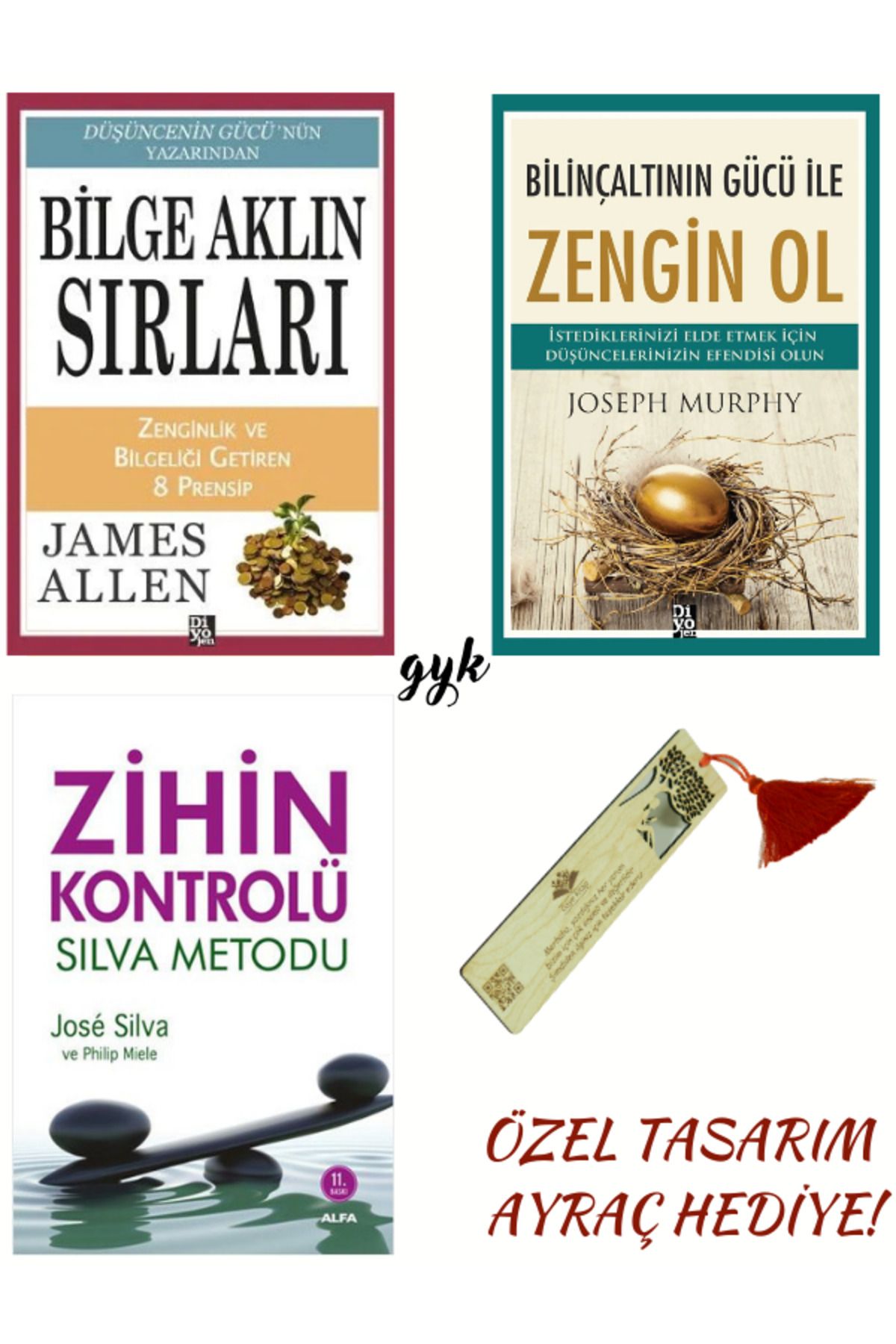 Diyojen Yayıncılık Bilge Aklın Sırları-Bilinçaltının Gücü İle Zengin Ol-Zihin Kontrolü 3'lü SET (AYRAÇ HEDİYELİ!)