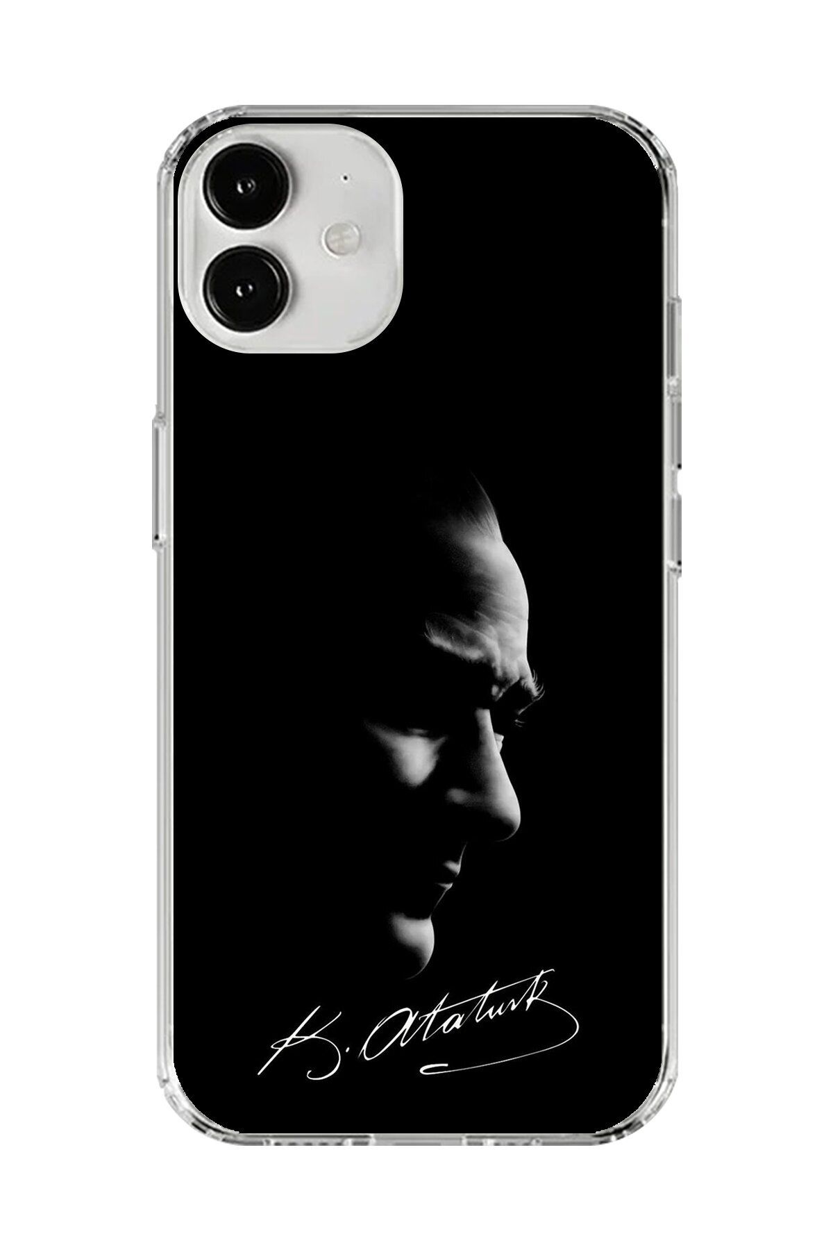 Dali Design iPhone 12 Mini Uyumlu Şeffaf Kılıf Atatürk 1 Tasarımlı