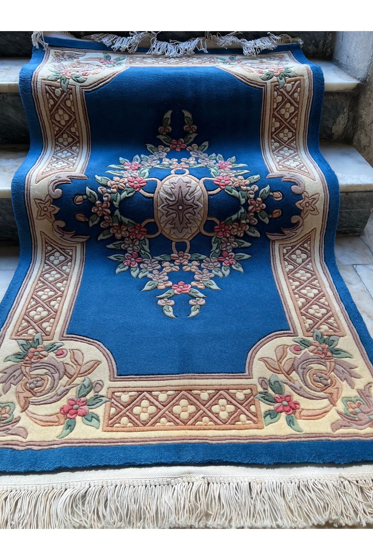 RD RAMAZAN DAĞ EL HALI SANATI El Dokuma Kabartmalı Çin Halısı Ebat 160x90