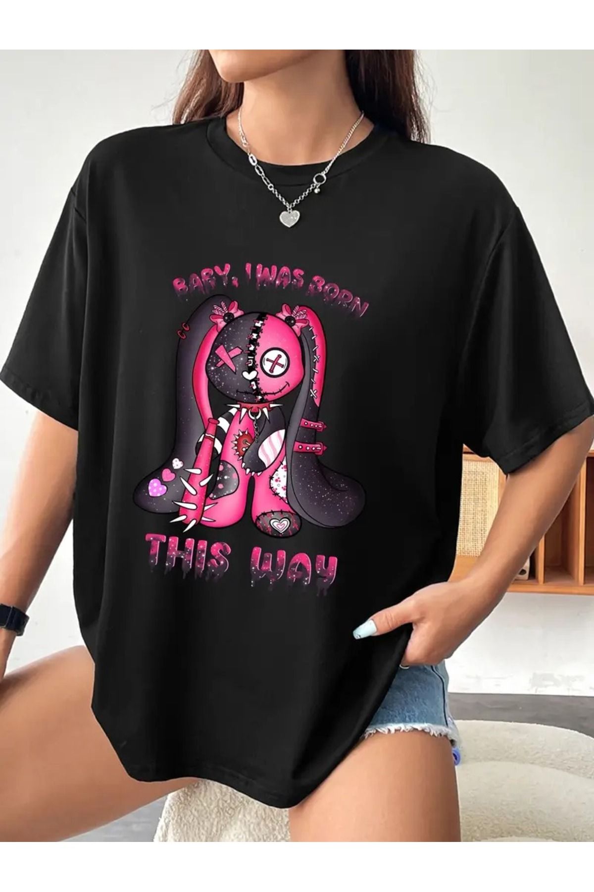 LAND MODA Şans Çeken Büyük Boy Tişört