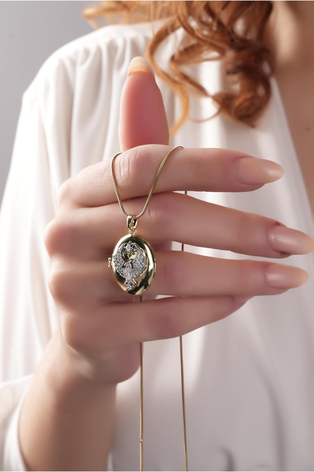 Çlk Accessories Çelik Alya Kolyesi Açılabilir Anka Kuşu Kolye 50738
