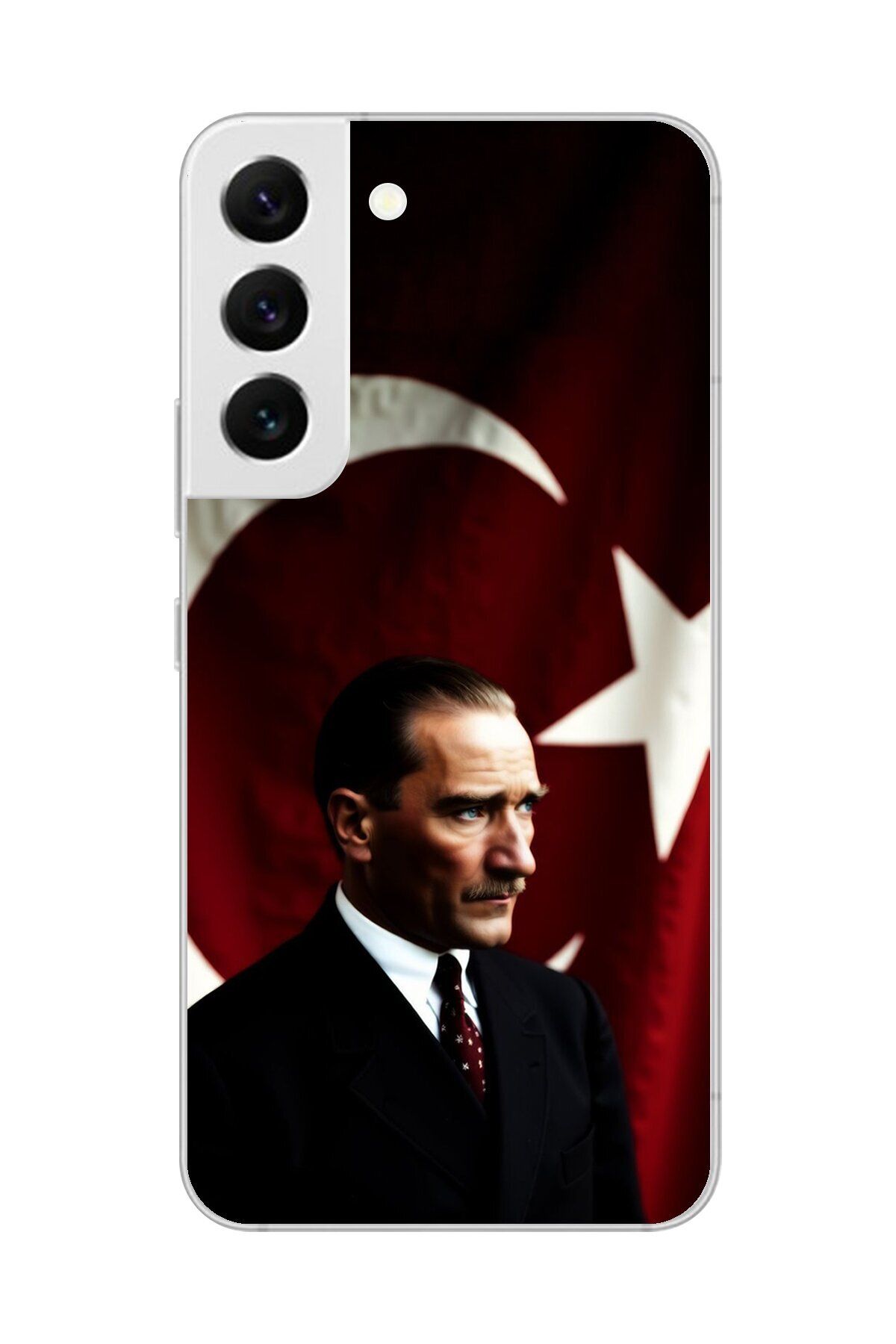 Dali Design Samsung Galaxy S22 Uyumlu Şeffaf Kılıf Atatürk 4 Tasarımlı