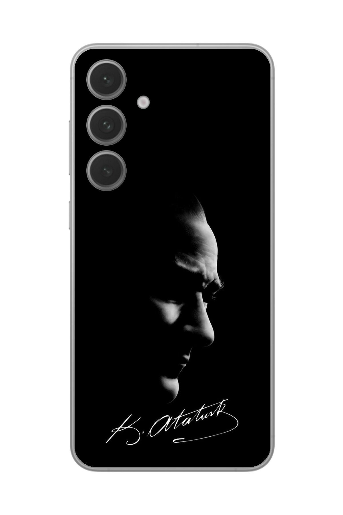 Dali Design Samsung Galaxy S24+ Uyumlu Şeffaf Kılıf Atatürk 1 Tasarımlı