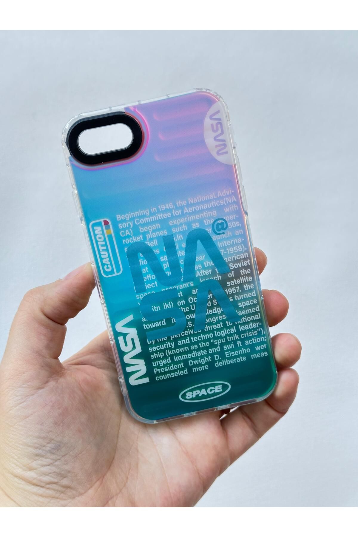 Vip Case İPHONE 7 Hologramlı Renk Değiştiren Kamera Çıkıntılı Trend Marka Tasarım Label Kılıf