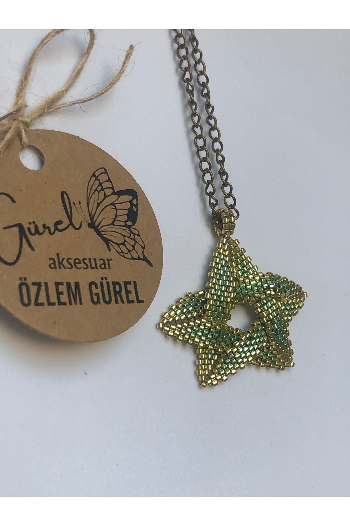 Gürel Takı Aksesuar Star Kolye, El Yapımı Miyuki Boncuk Kolye