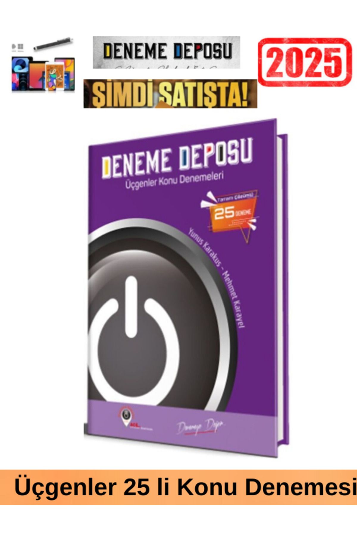 Acil Yayınları Deneme Deposu Güncel AYT Üçgenler Konu Denemeleri(25 Deneme)+Android Kalem