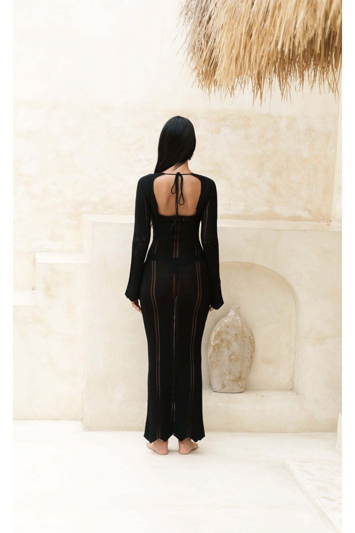 BOHEMAİ-Rochie Paulina Impletita Dantela Neagra 3