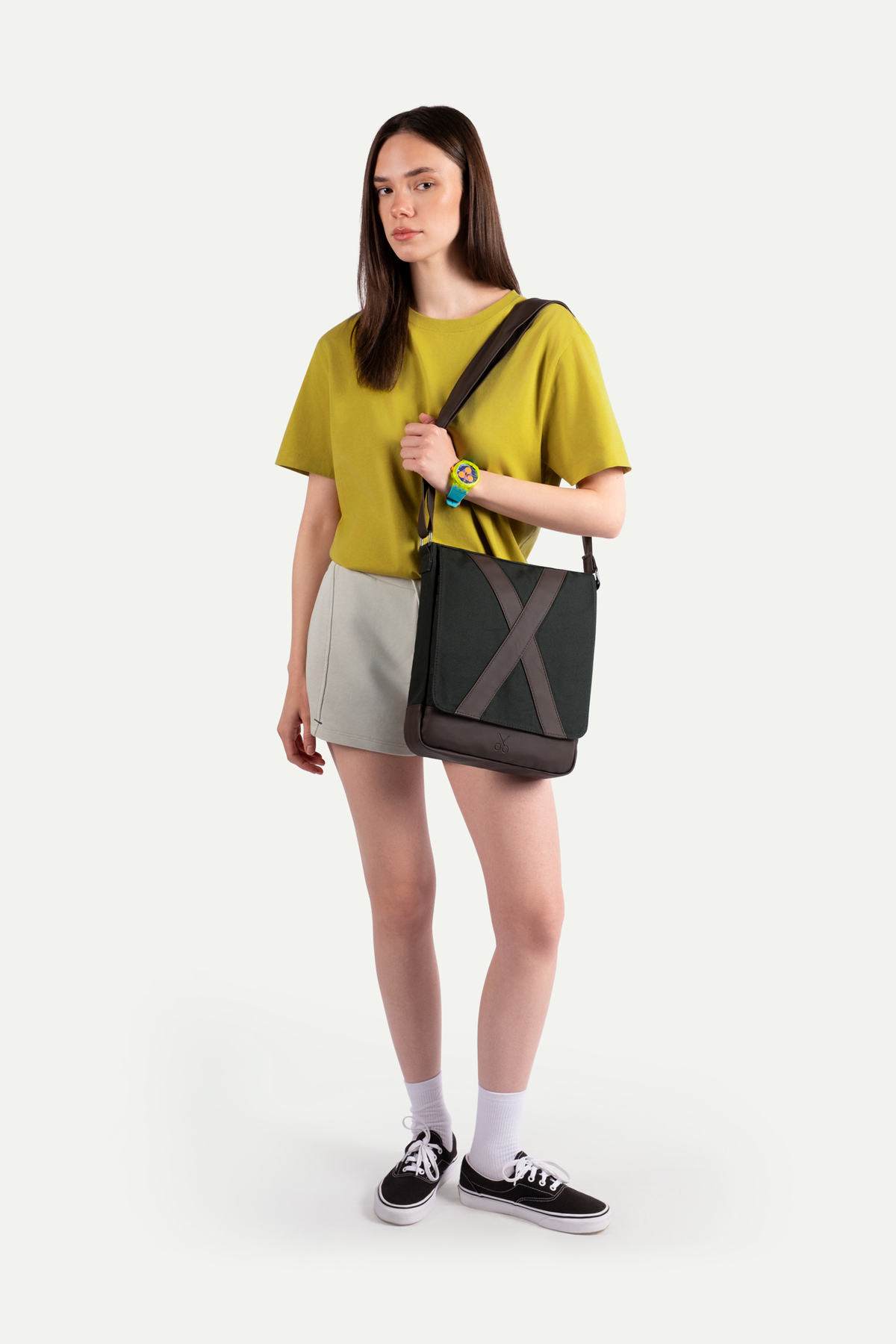 KAFT  Unisex Dikey Postacı Çantası - Methone - Asphalt - Görsel 5