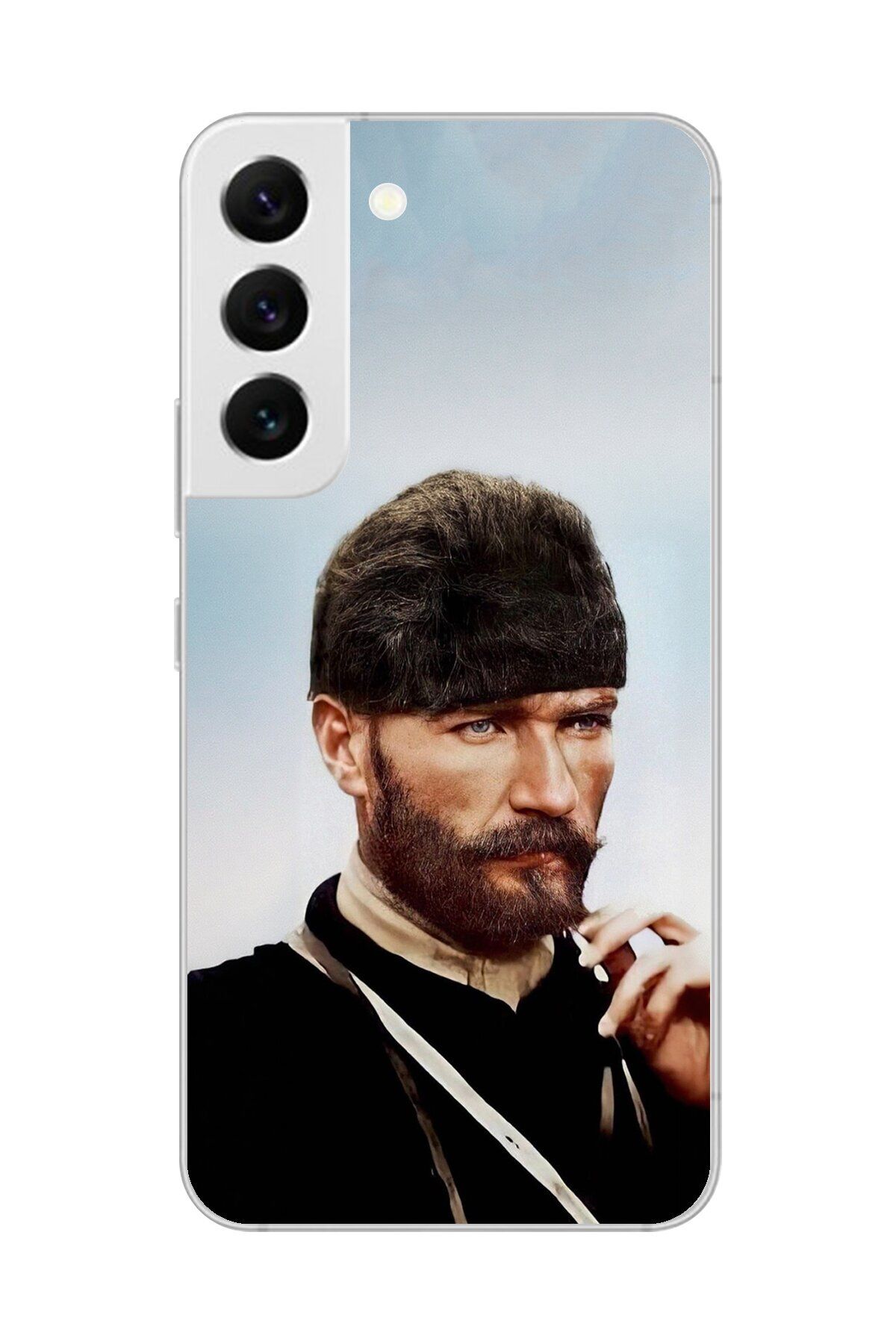 Dali Design Samsung Galaxy S22 Uyumlu Şeffaf Kılıf Atatürk 2 Tasarımlı