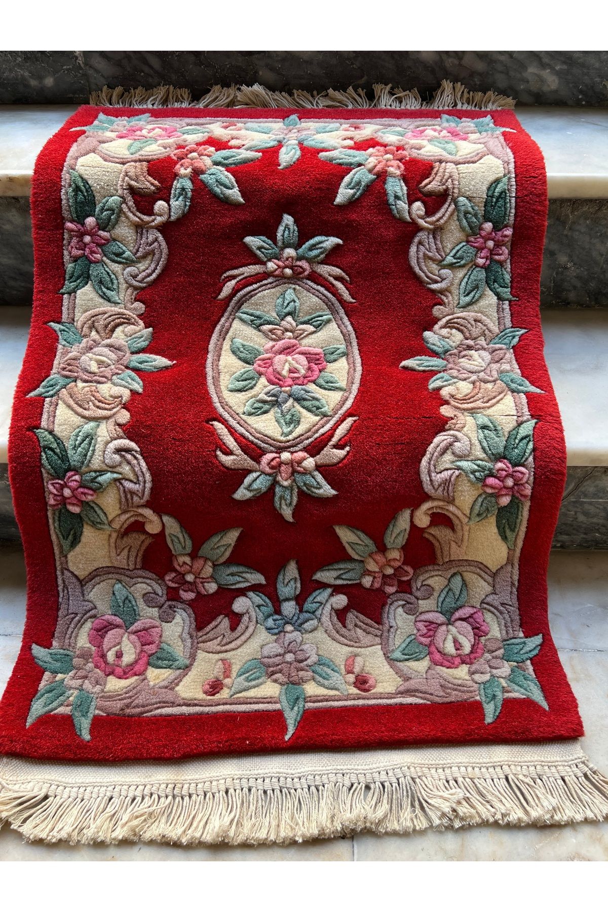RD RAMAZAN DAĞ EL HALI SANATI El Dokuma Kabartmalı Çin Halısıdır Ebat 100x60