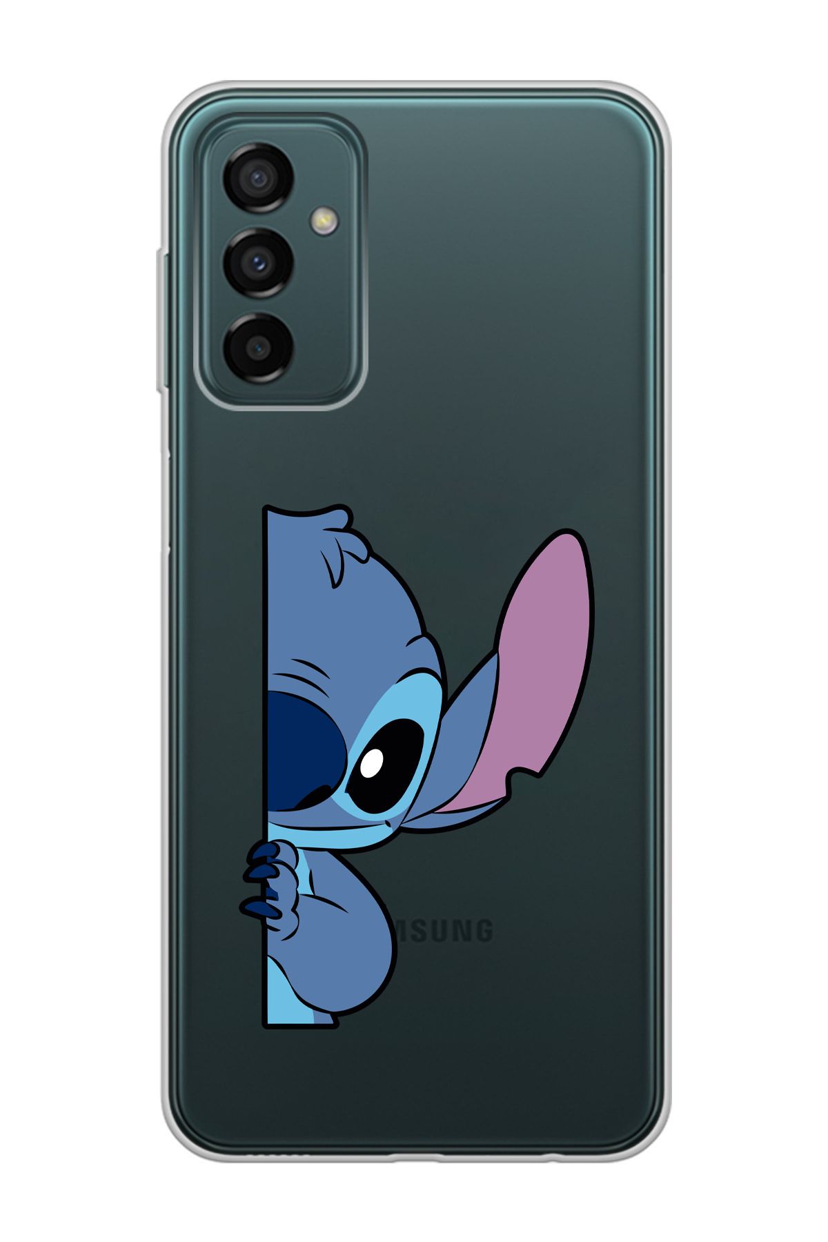 moonset Samsung Galaxy M13 / M23 Uyumlu Stitch Tasarımlı Baskılı Şeffaf Telefon Kılıfı