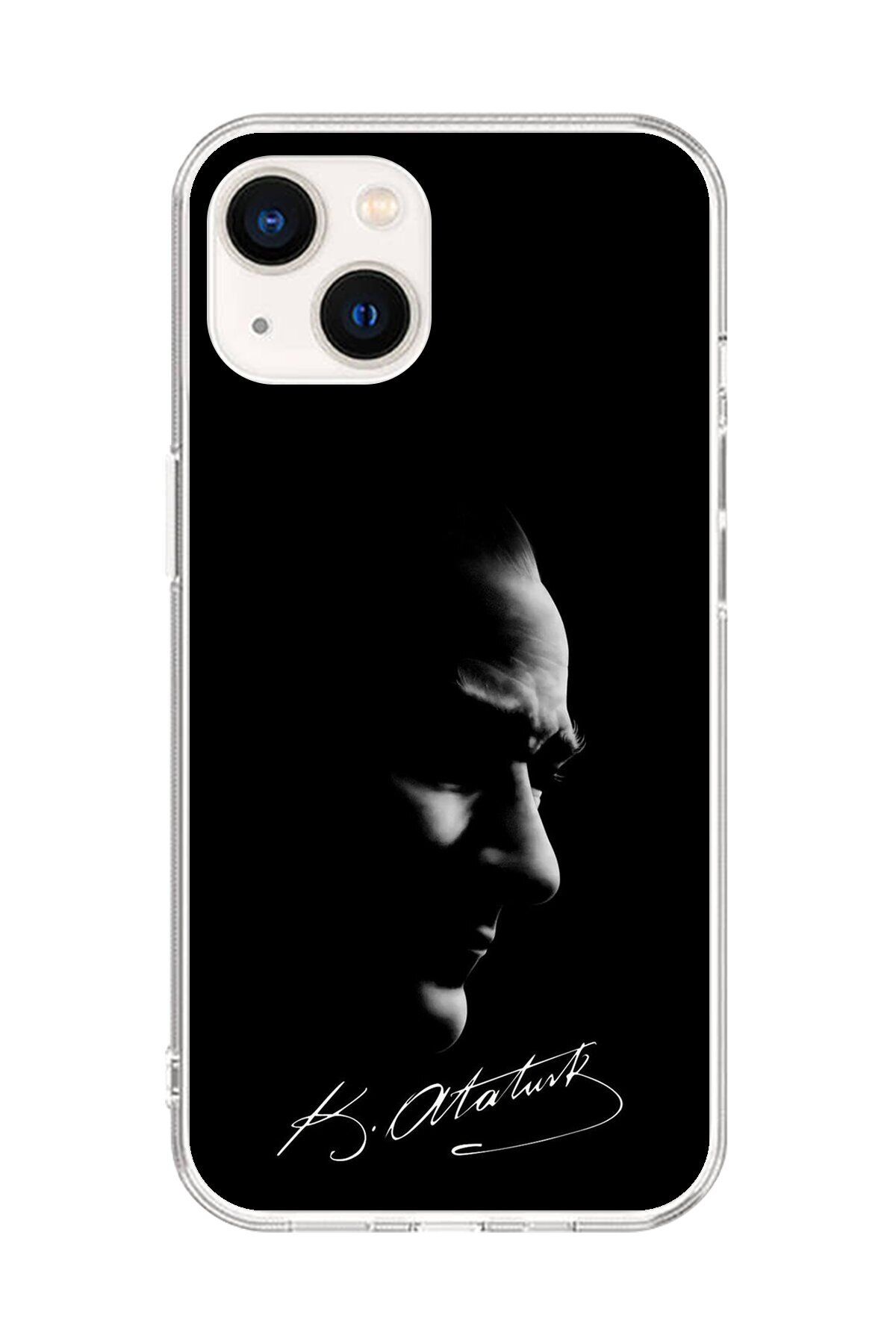 Dali Design iPhone 13 Mini Uyumlu Şeffaf Kılıf Atatürk 1 Tasarımlı