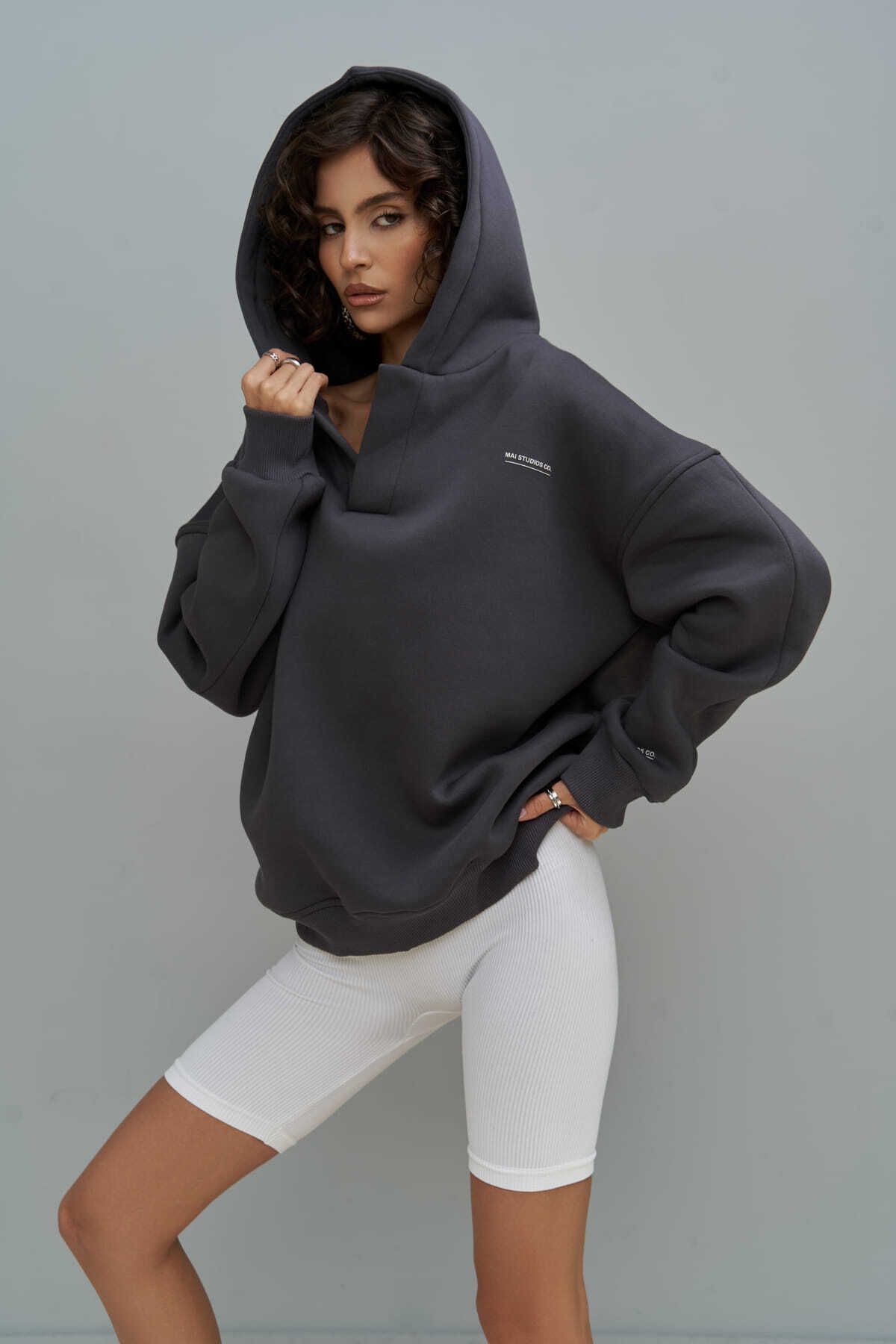 MAİ COLLECTİON-Φούτερ Polo Anthracite Hoodie 3