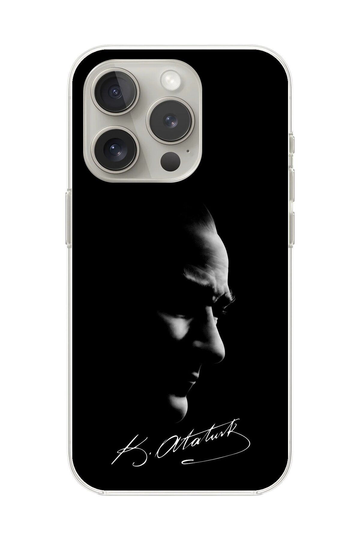 Dali Design iPhone 16 Pro Max Uyumlu Şeffaf Kılıf Atatürk 1 Tasarımlı