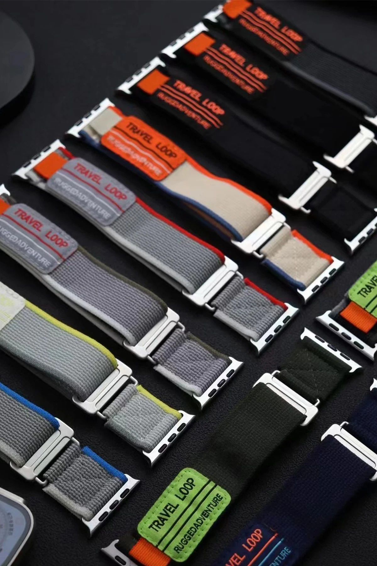 NewFace Apple Watch 38mm Alice Kumaş Kordon - Mavi-Turuncu GLSTD