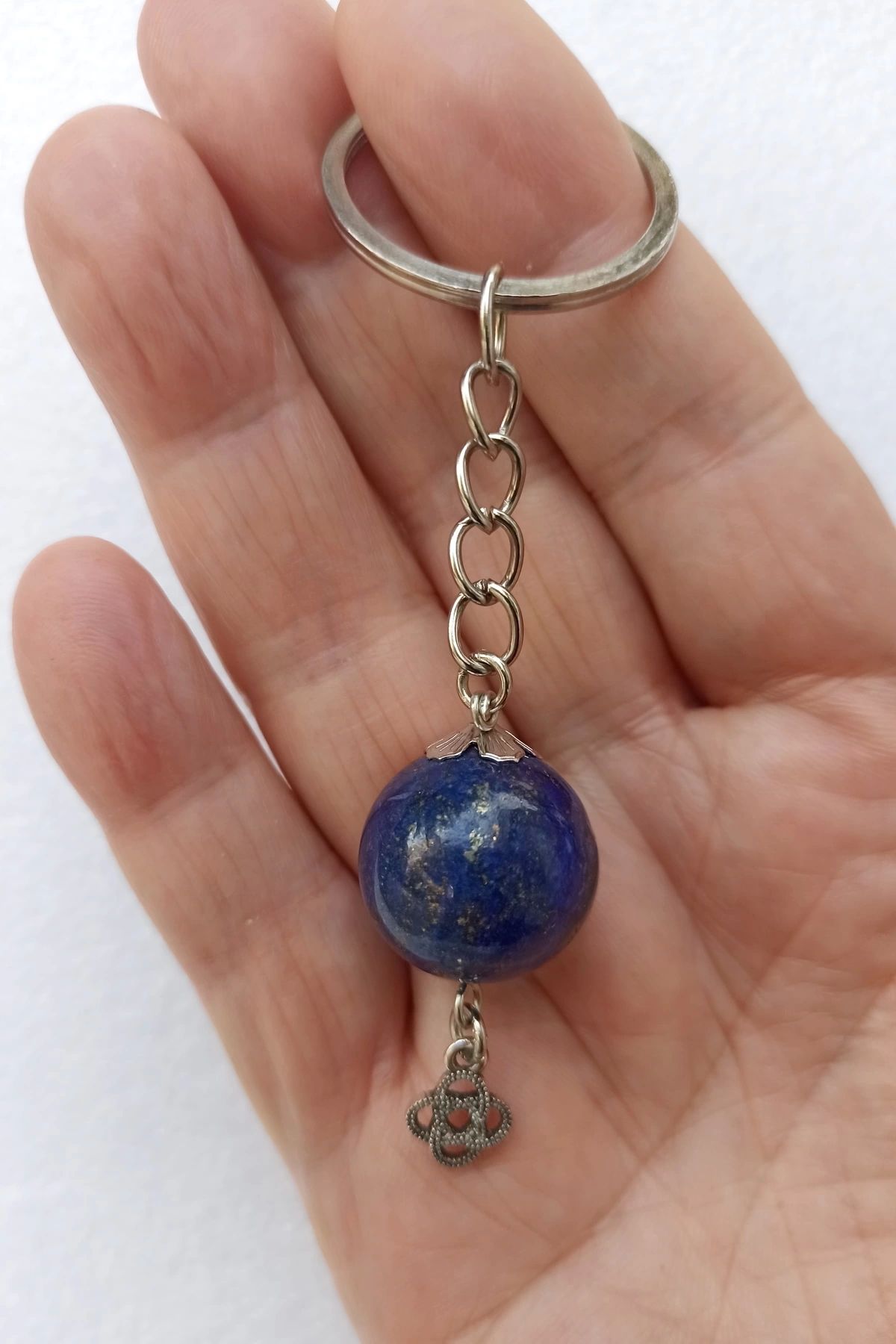 Pozitif Doğal Taş Lapis Lazuli Taşı Anahtarlık 523-2