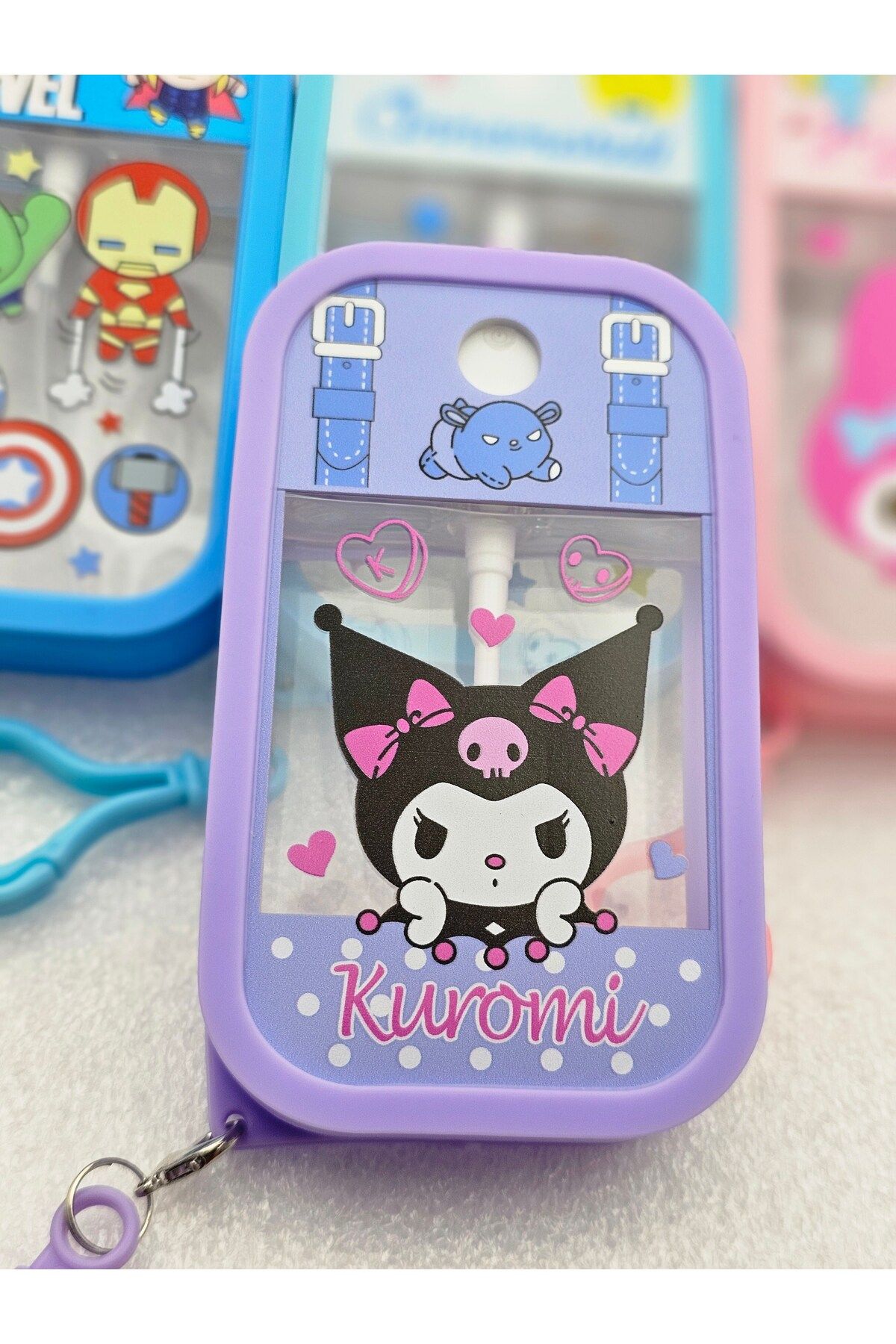 Meyra Accessories Sanrio doldurulabilir anahtarlık'lı45 ml sprey parfüm kolanya şişesi renk seçenekli konsept 1adet