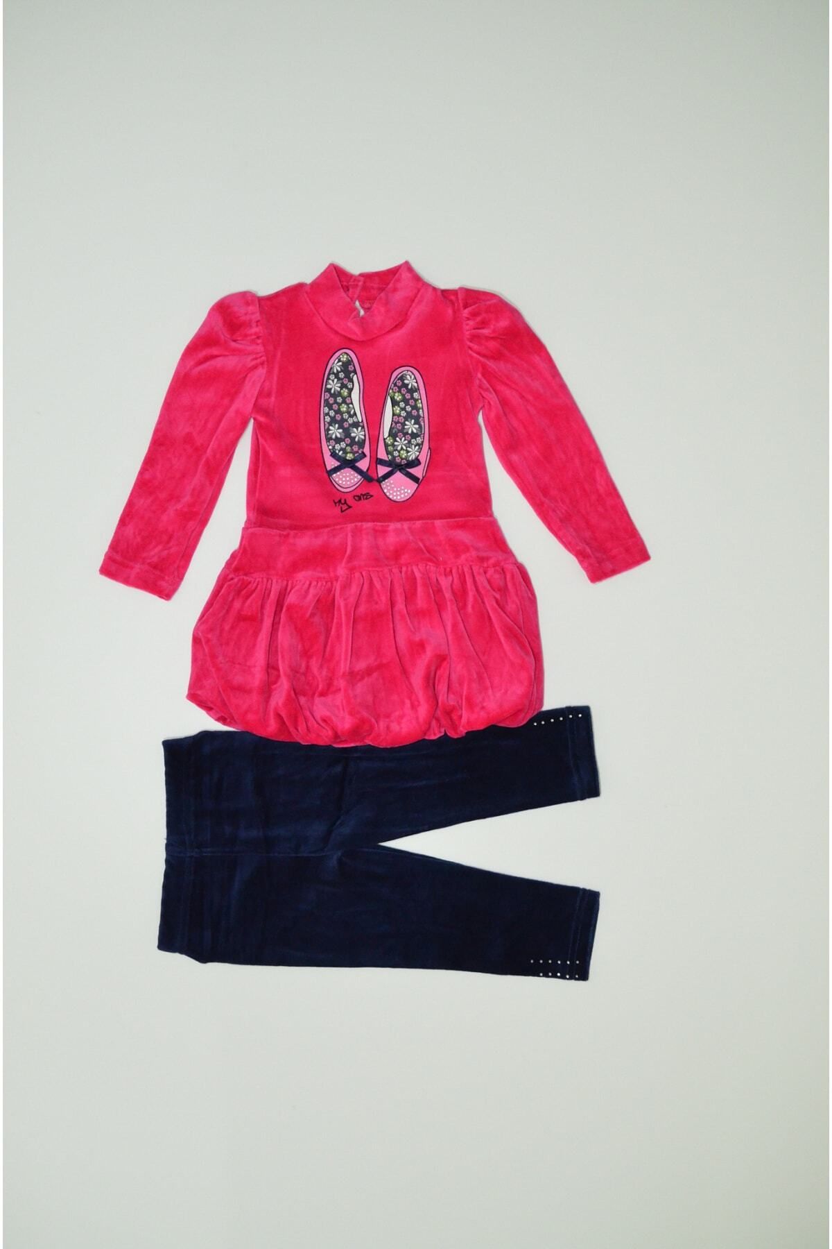 Baby Slon Kids Clup KOPYA - Mevsimlik Kadife Ayakkabılı Kız Takım