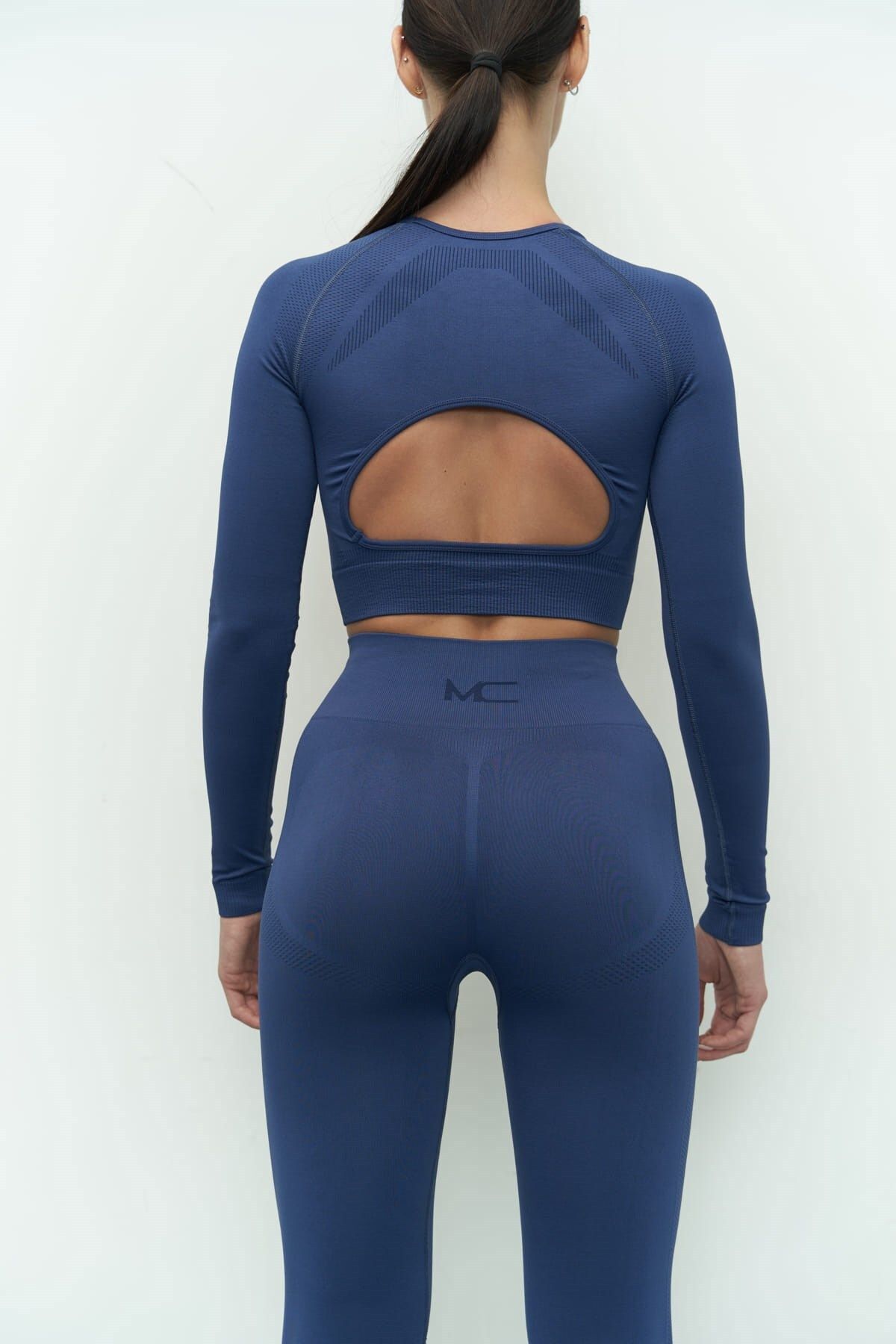 MAİ COLLECTİON-Mai Collection Sandra Indigo Long Sleeve Crop 4